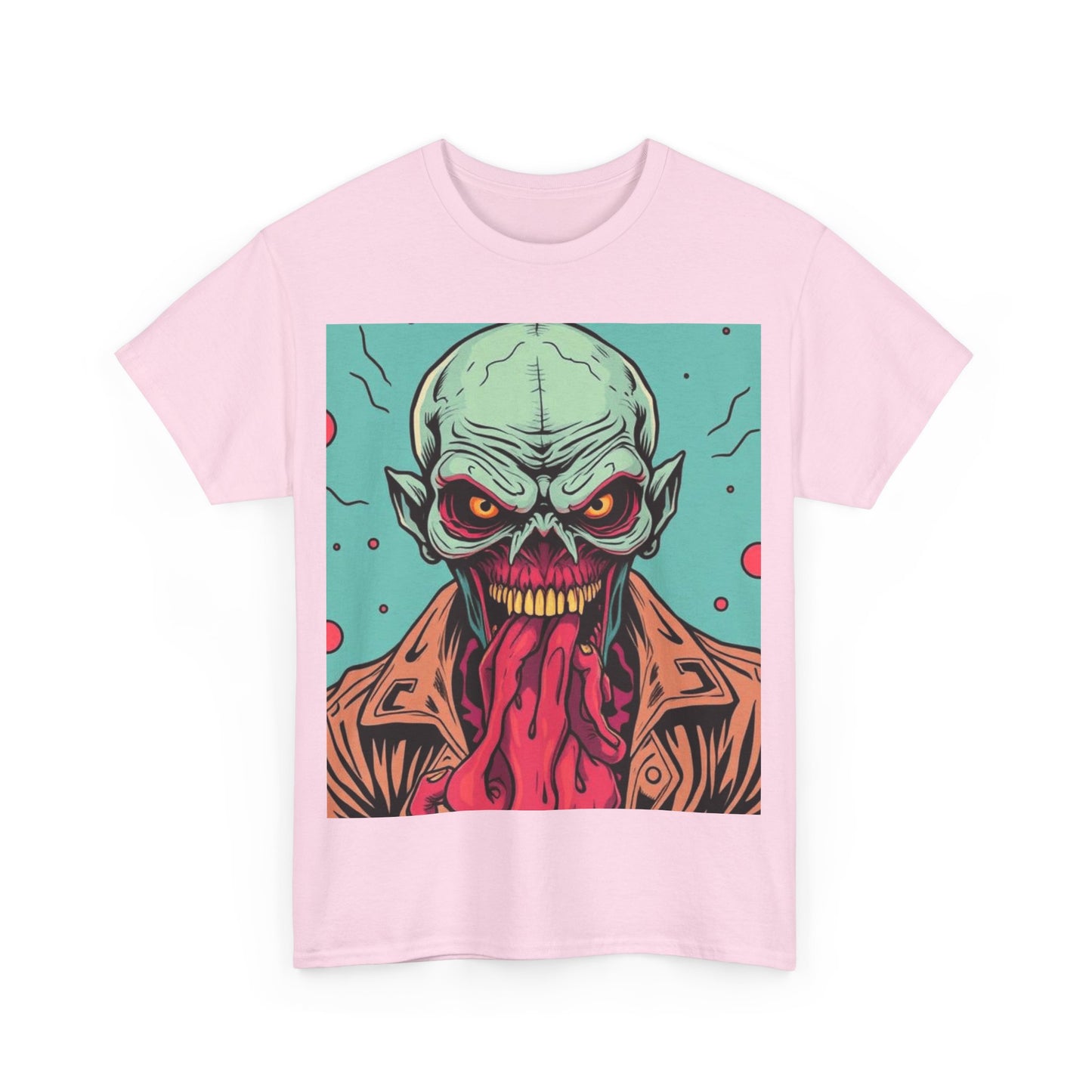 UK - Unisex Heavy Cotton Tee - Retro Zombie Graphic Tee