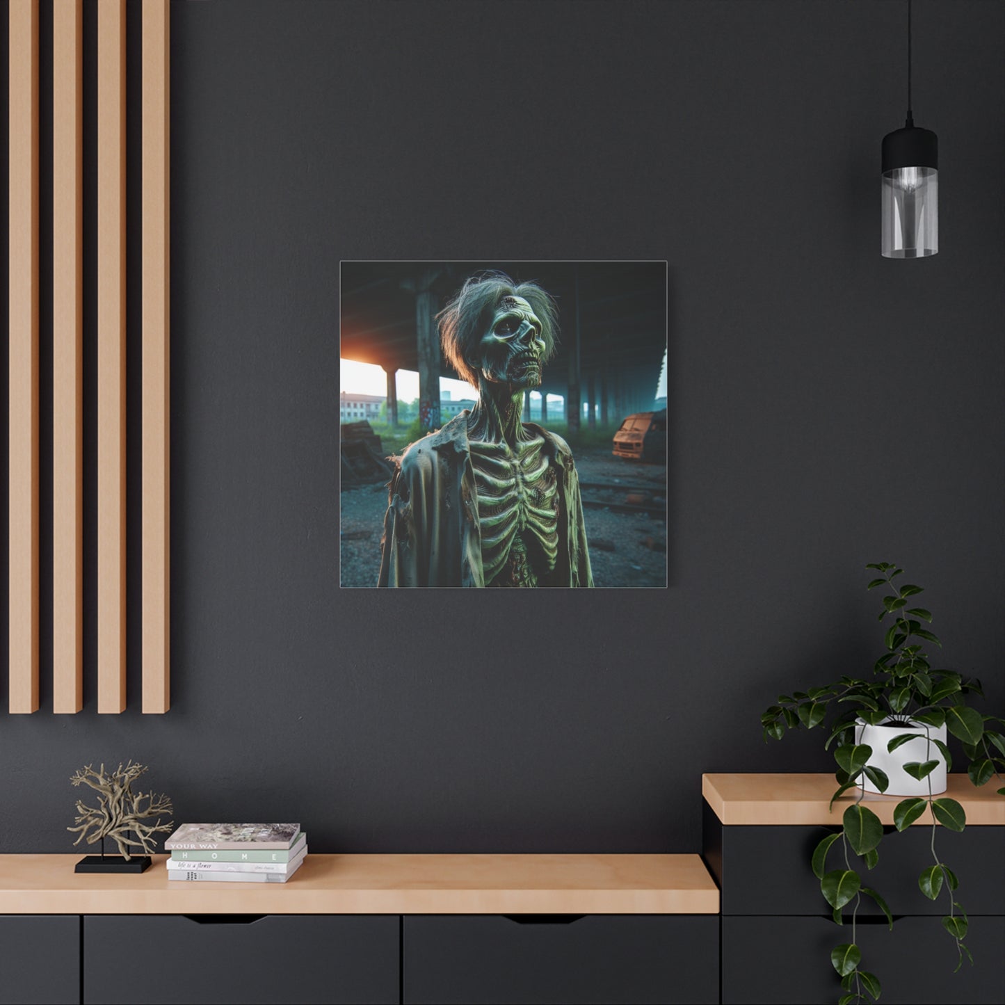 Creepy Skeleton Wall Art | Matte Canvas Decor for Halloween & Gothic Lovers