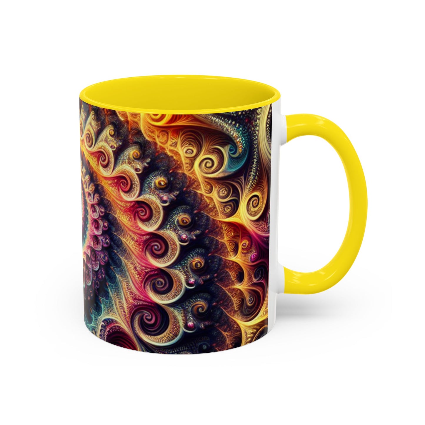 Colorful Swirl Accent Coffee Mug - Unique Spiral Design for Art Lovers