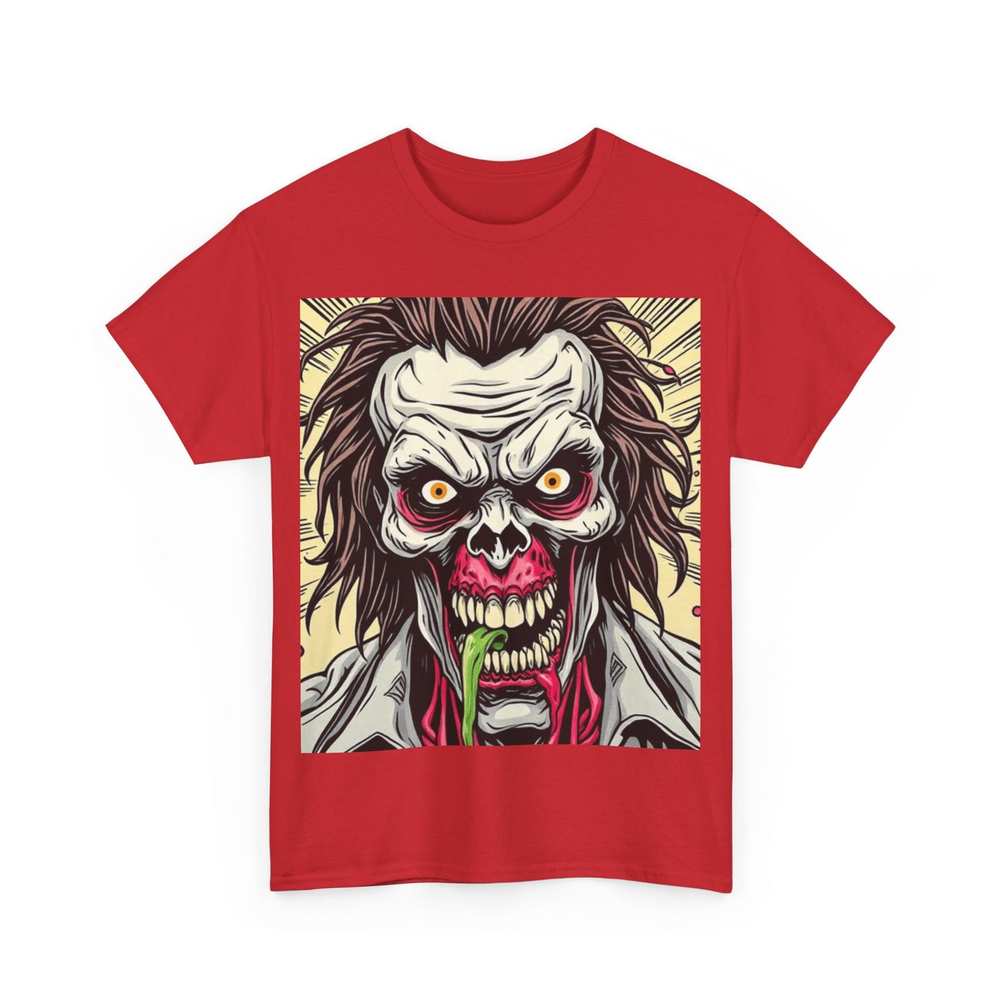 UK - Zombie Graphic Unisex Heavy Cotton Tee - Spooky Horror Shirt
