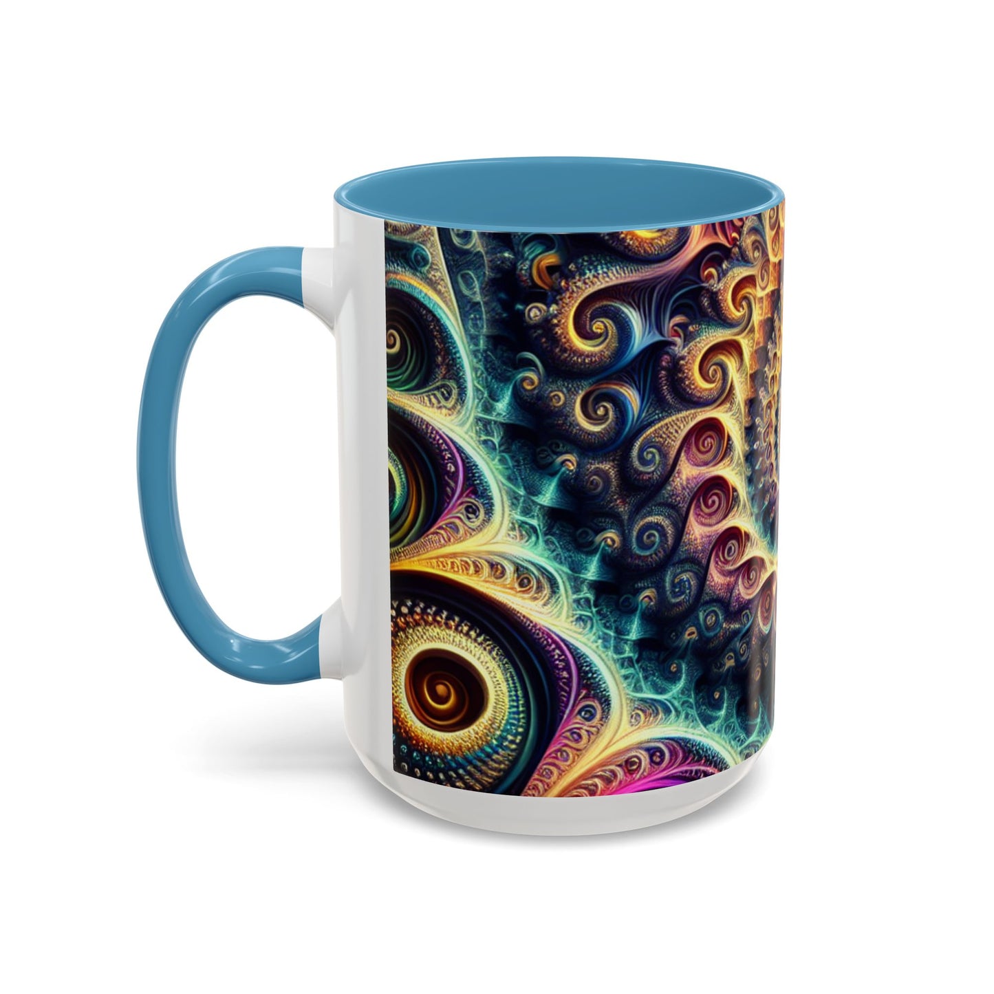 Colorful Swirl Accent Coffee Mug - Unique Spiral Design for Art Lovers