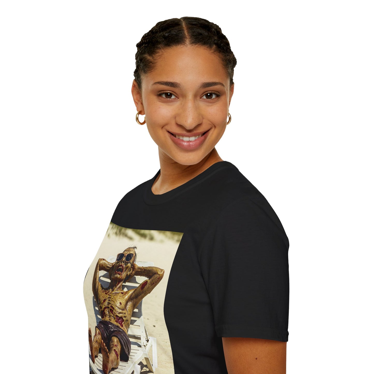 Chillin' Skeleton Unisex Softstyle T-Shirt - Perfect for Halloween & Casual Wear