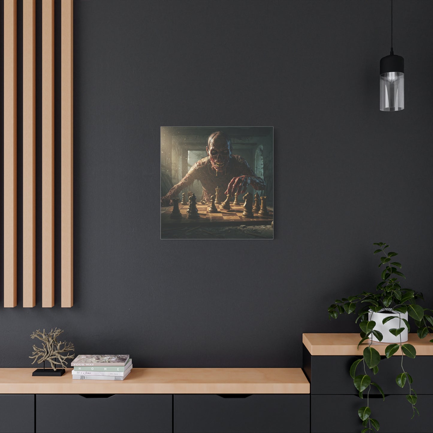Zombie Chess Matte Canvas Wall Art for Horror Lovers
