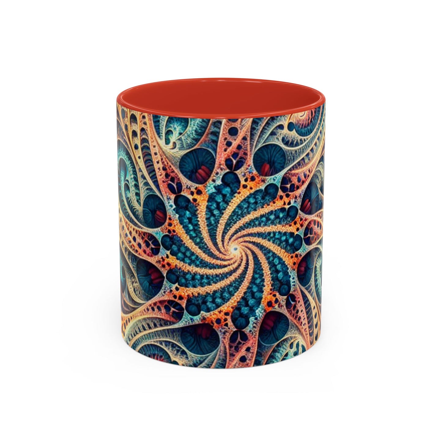Colorful Swirl Accent Coffee Mug - 11oz & 15oz Ceramic Cup for Coffee Lovers