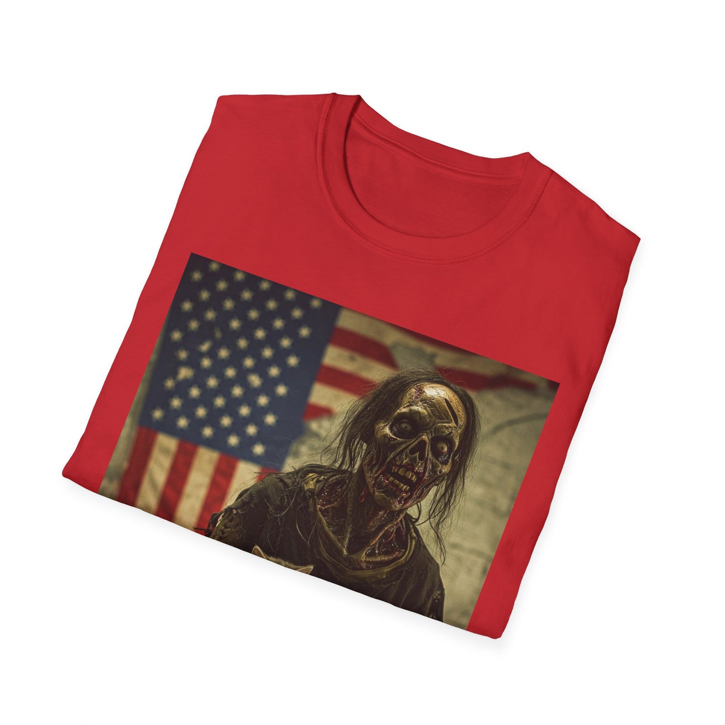 Zombie Cat Lover Apocalyptic Portrait Tee, bold, decaying zombie graphic