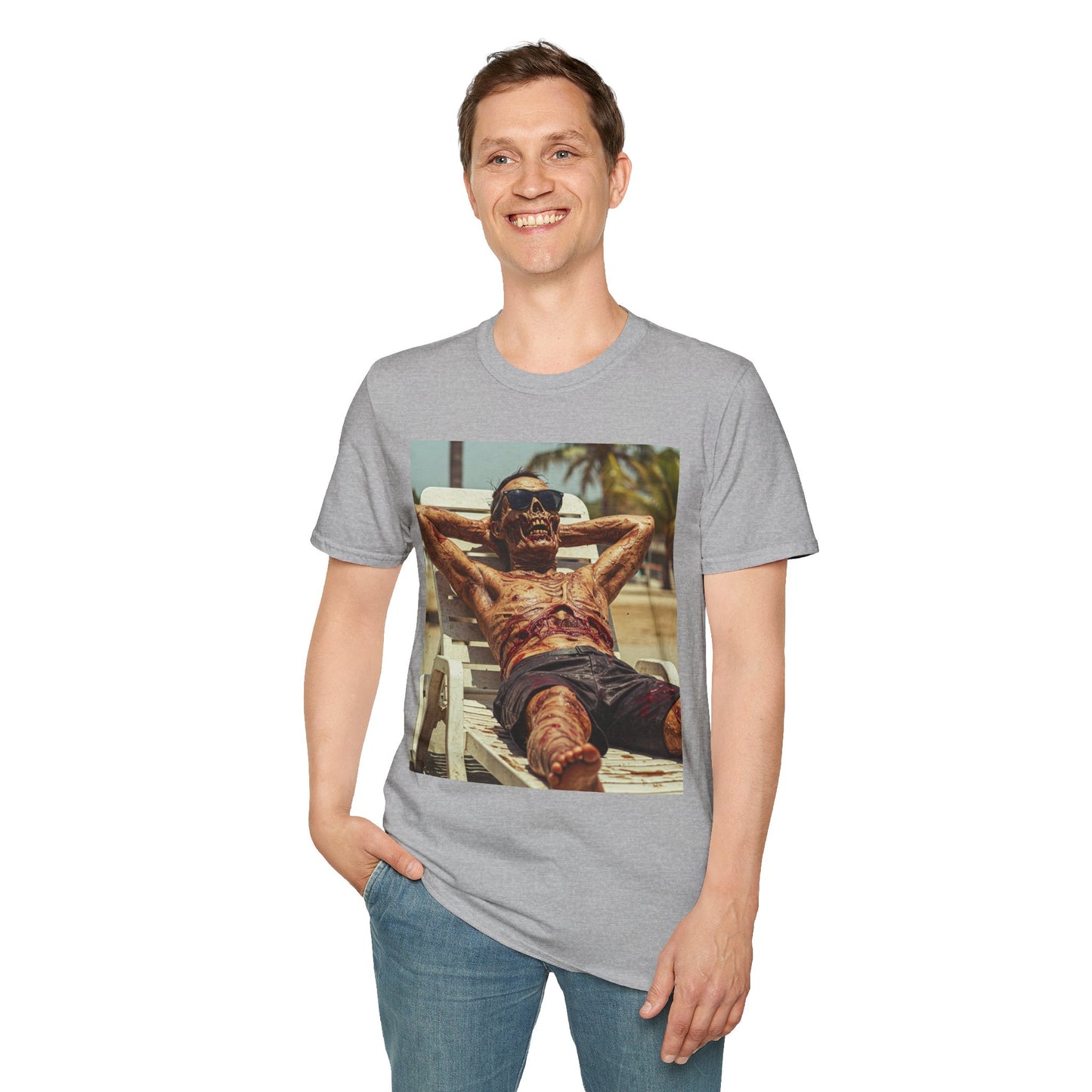 Chill Vibes Skeleton Graphic T-Shirt - Unisex Softstyle