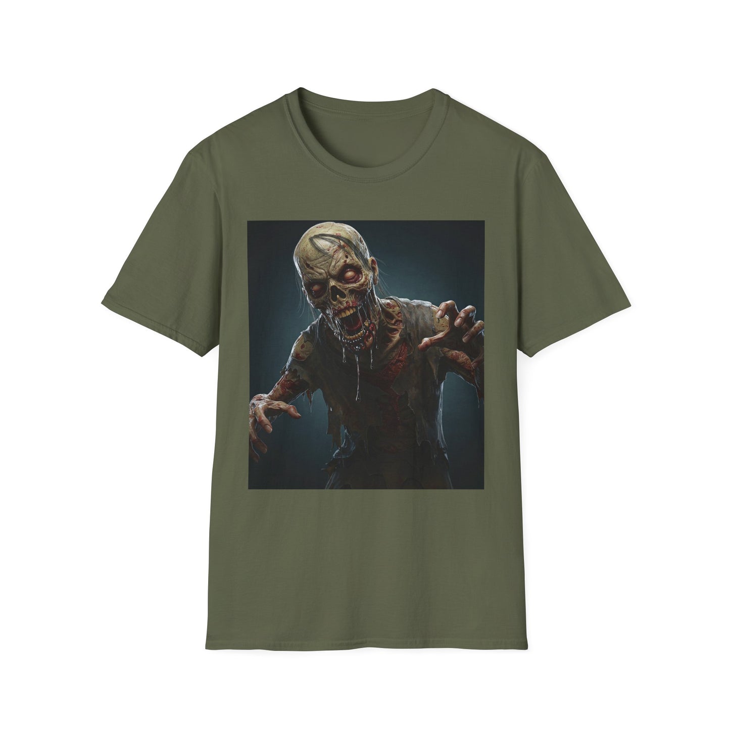 Apocalyptic Portrait Tee, bold, decaying zombie graphic