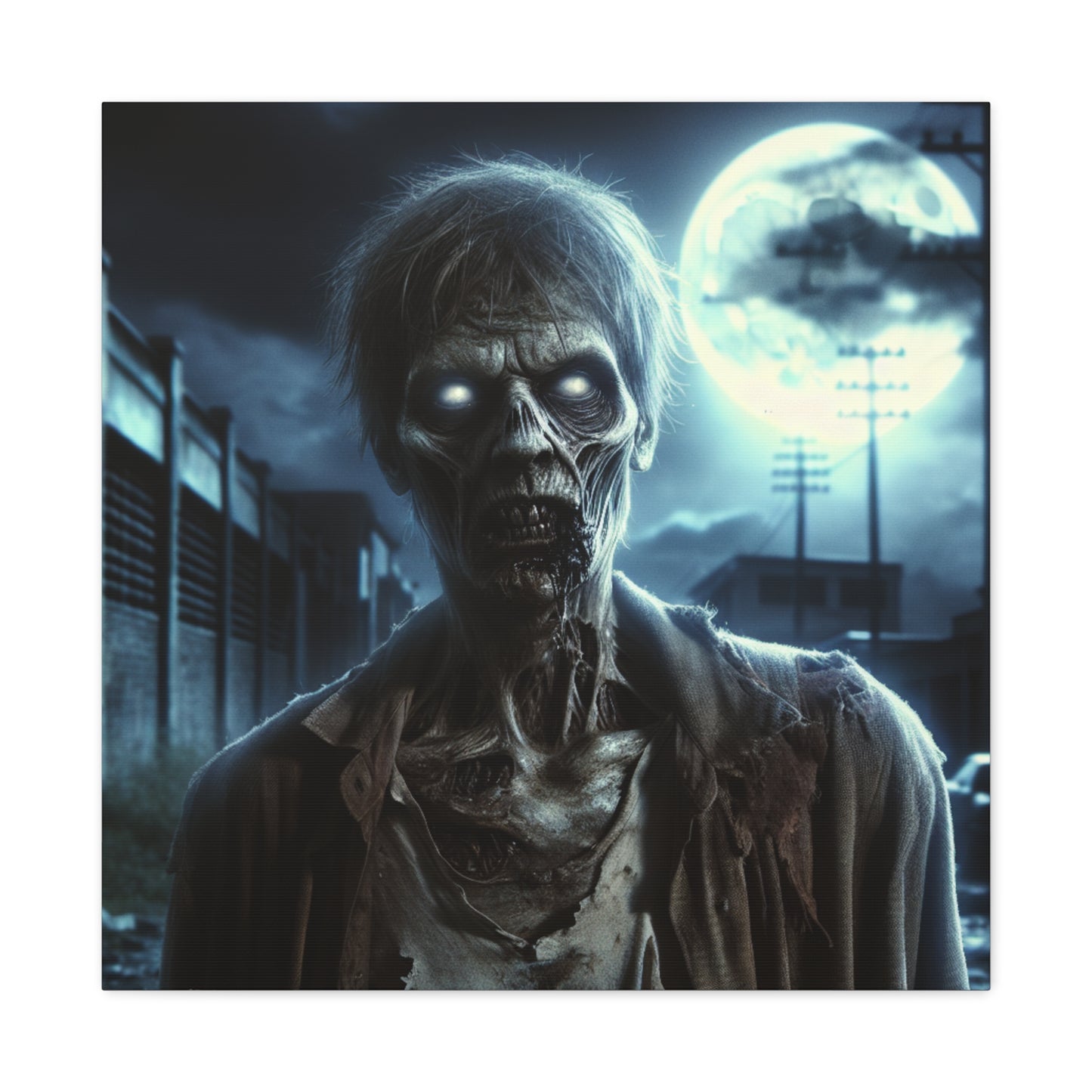 Zombie Wall Art Canvas - Spooky Home Decor