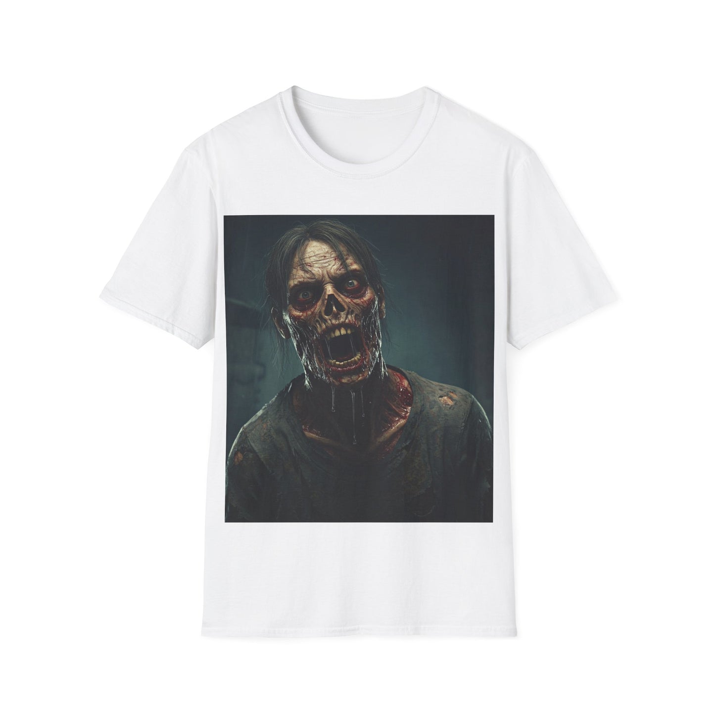 UK - Zombie Graphic Unisex Softstyle T-Shirt - Perfect for Halloween Horror Fans