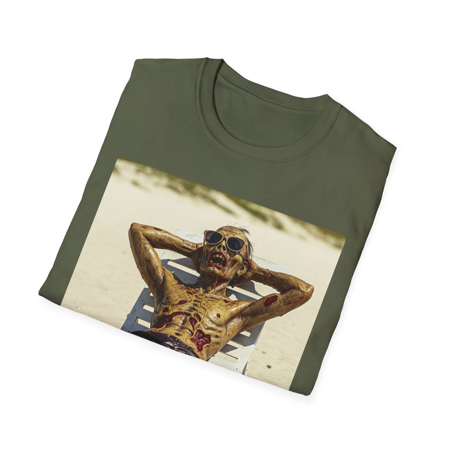 Chillin' Skeleton Unisex Softstyle T-Shirt - Perfect for Halloween & Casual Wear