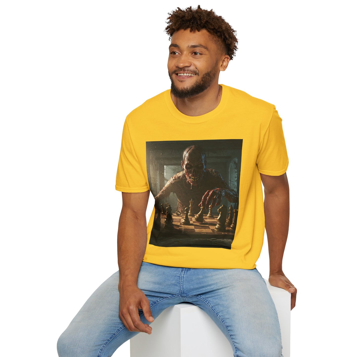 Vintage Chess Monster Unisex Softstyle T-Shirt - Perfect for Game Nights and Fantasy Fans