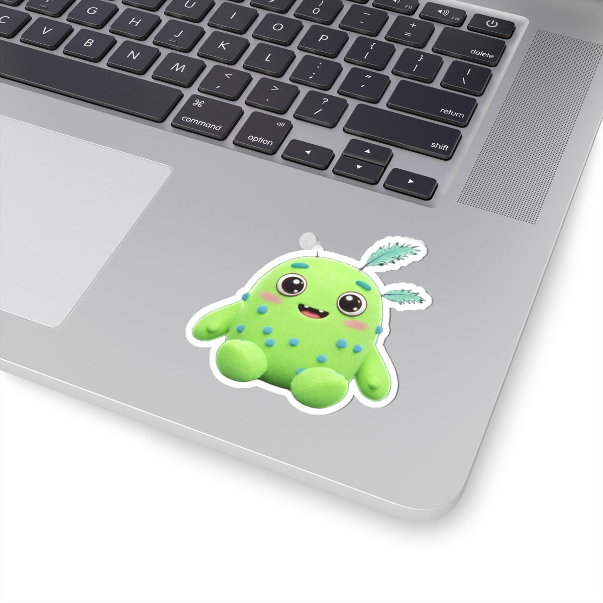 Cute Green Creature Kiss-Cut Stickers - Fun Waterproof Decals for Kids & Adults