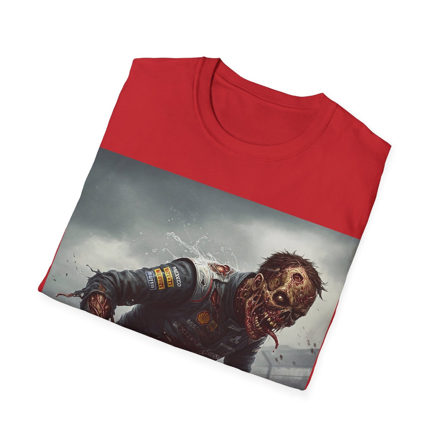UK - Zombie Racing Unisex Softstyle T-Shirt - Horror Meets Motorsport