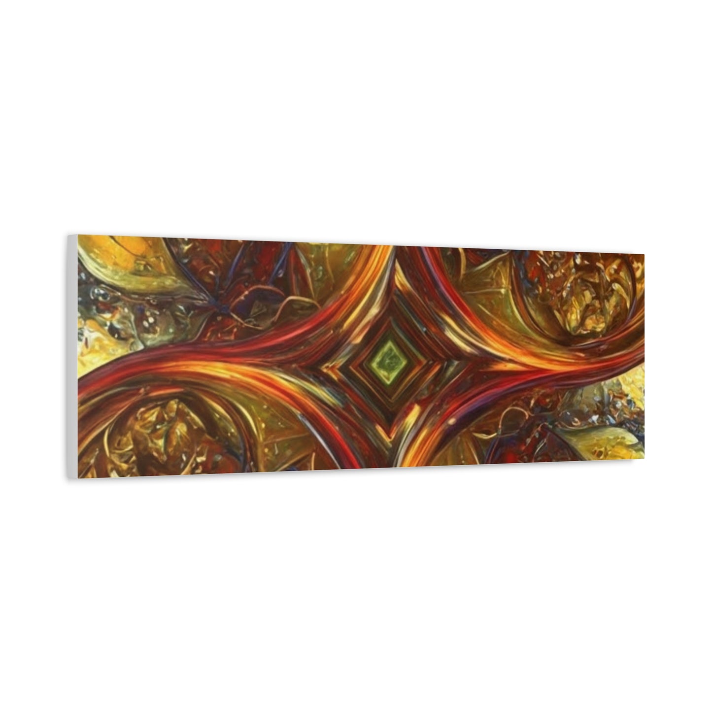 Abstract Art Matte Canvas Wall Decor - Vibrant Fractal Design, Colorful Home Accent