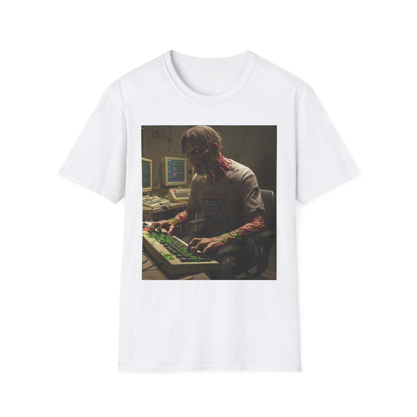 Zombie Hacker Unisex Softstyle T-Shirt - Retro Gaming Vibe