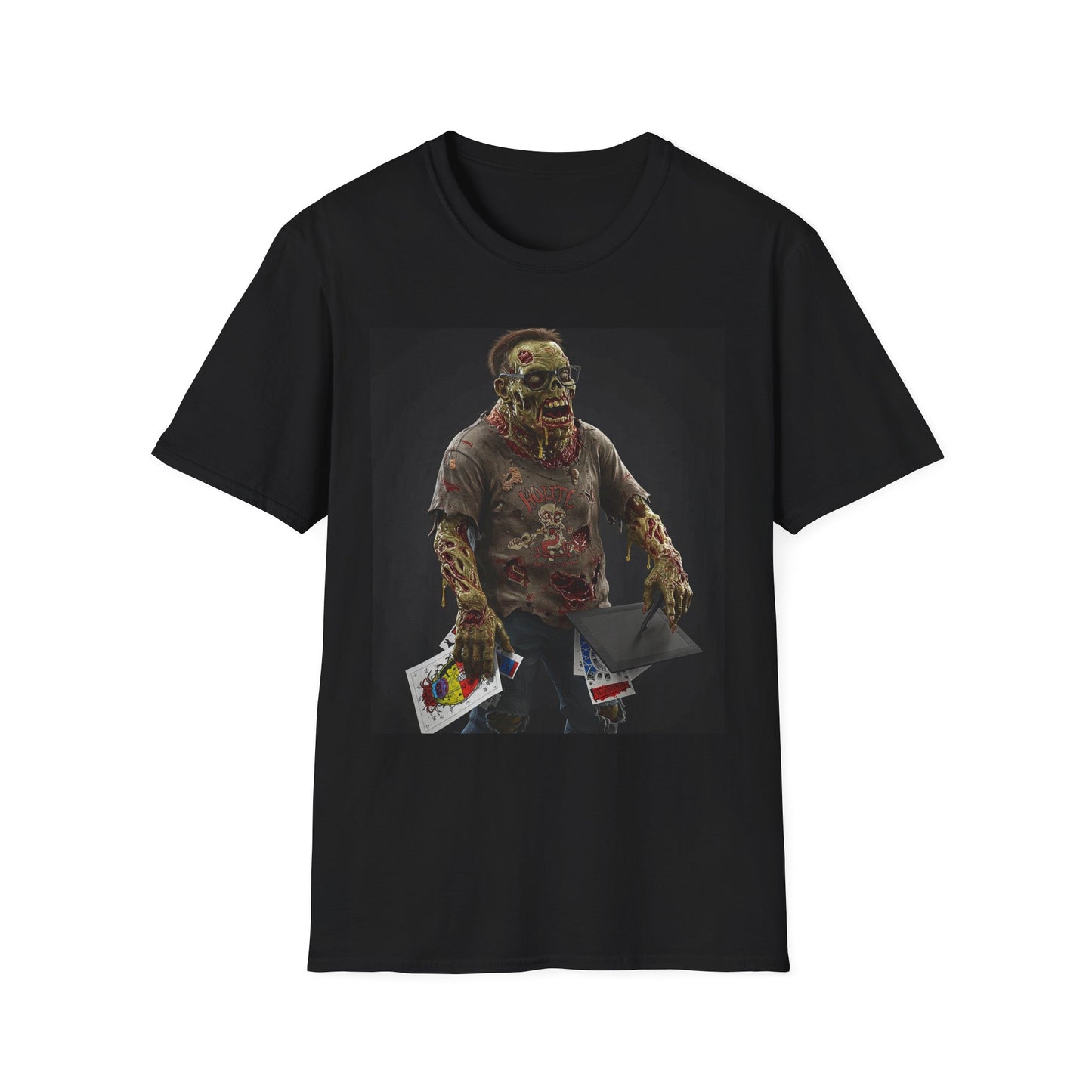Zombie Graphic Unisex Softstyle T-Shirt - Perfect for Halloween and Casual Wear