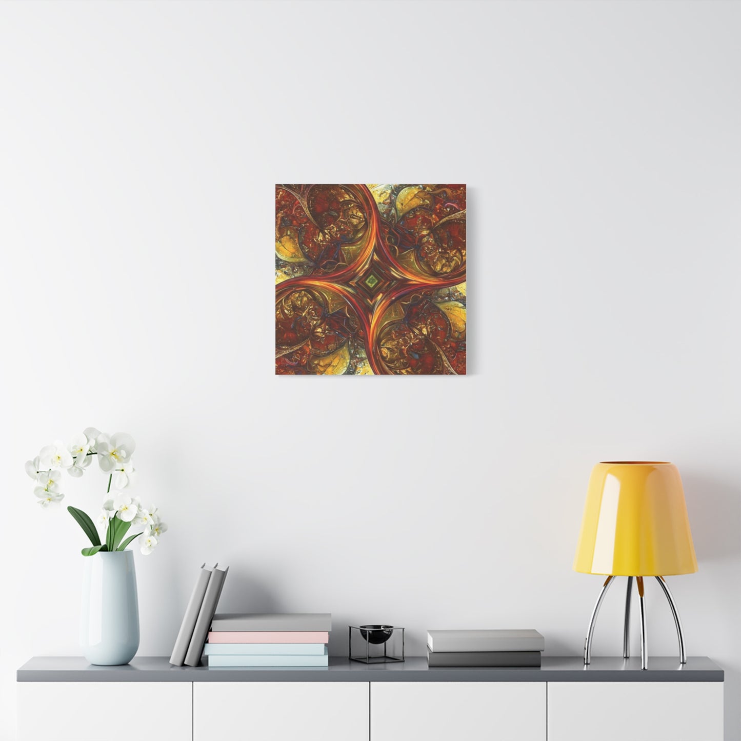Abstract Art Matte Canvas Wall Decor - Vibrant Fractal Design, Colorful Home Accent