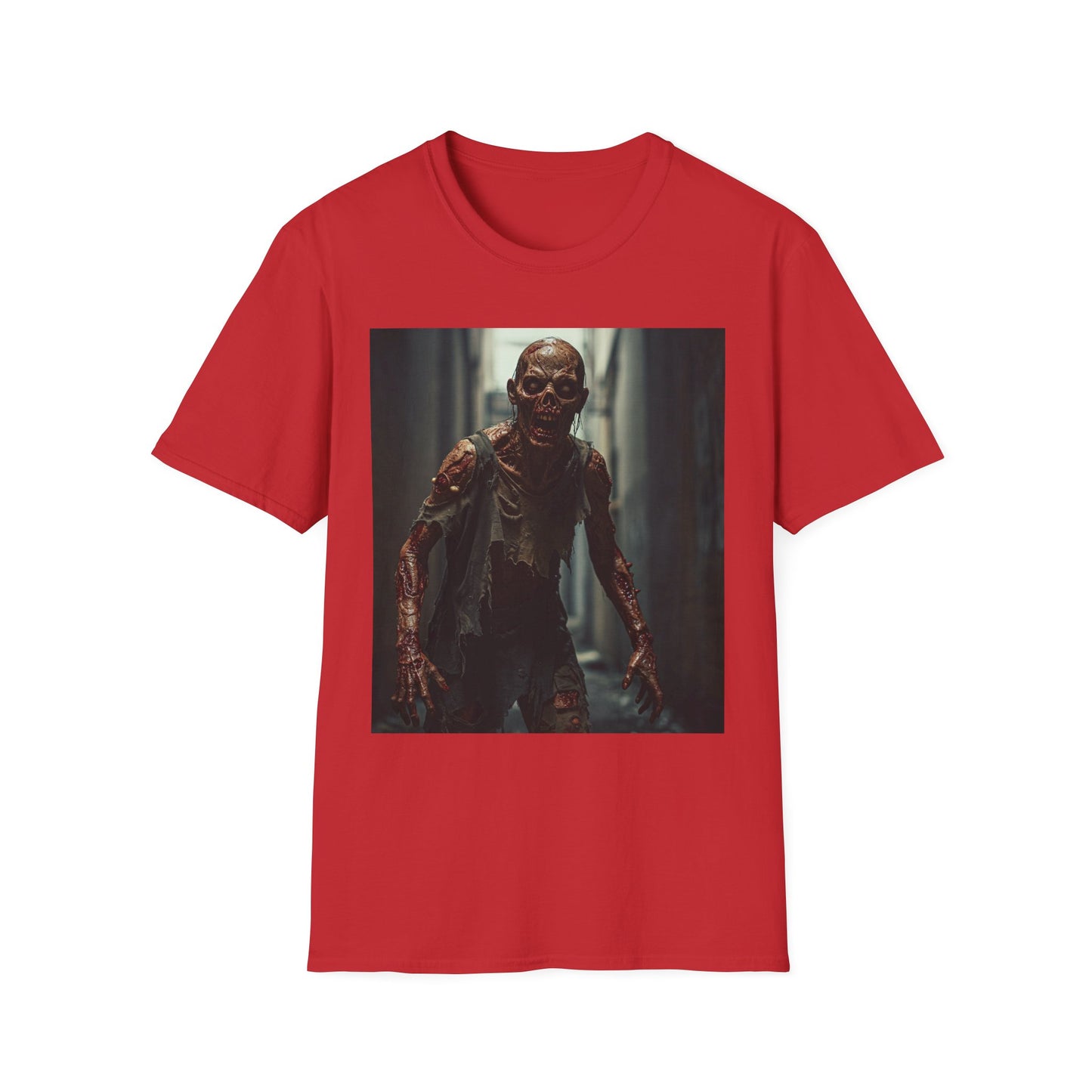 Zombie Graphic Unisex Softstyle T-Shirt - Perfect for Halloween & Horror Fans