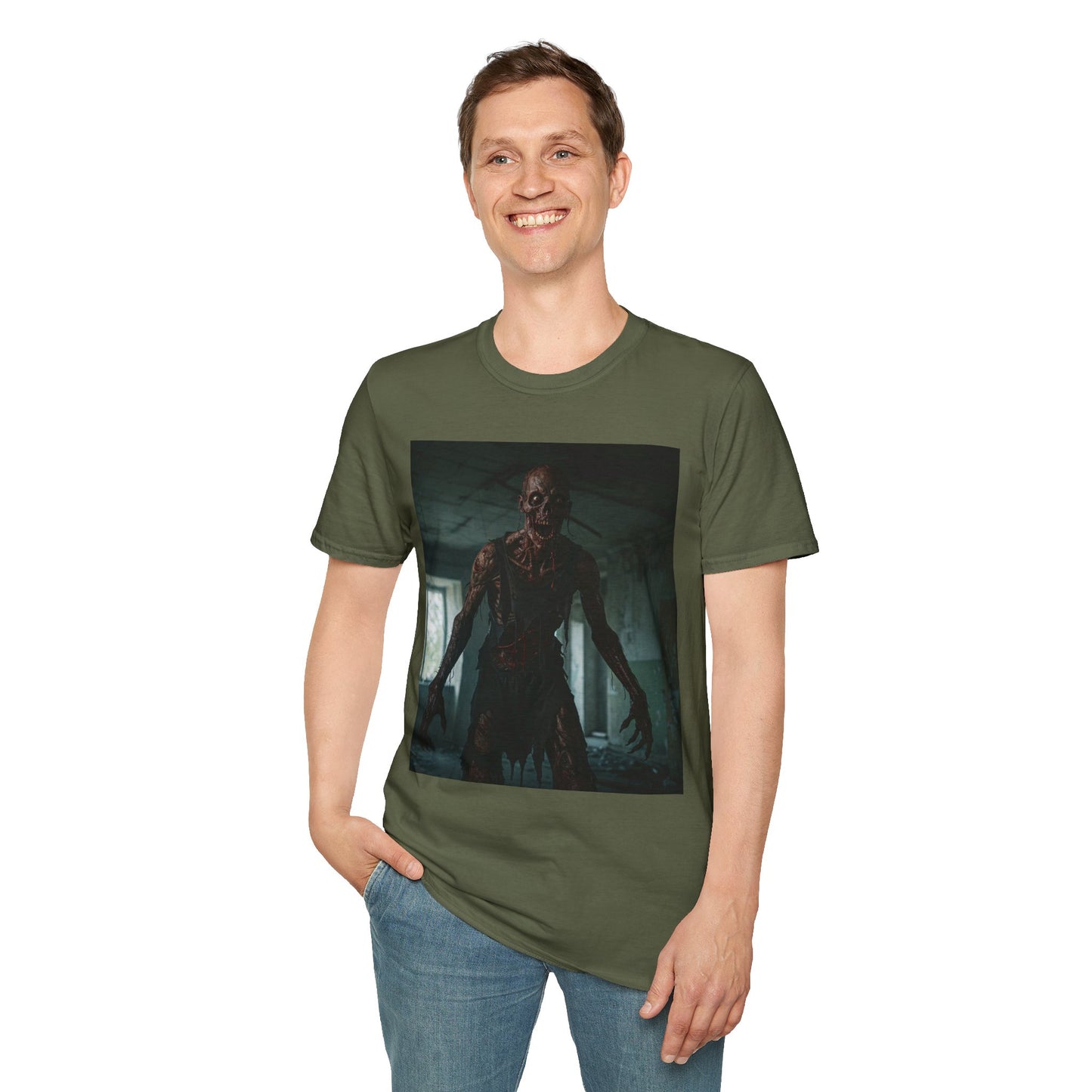 Creepy Horror Graphic Unisex T-Shirt – Perfect for Halloween and Haunted House Lovers