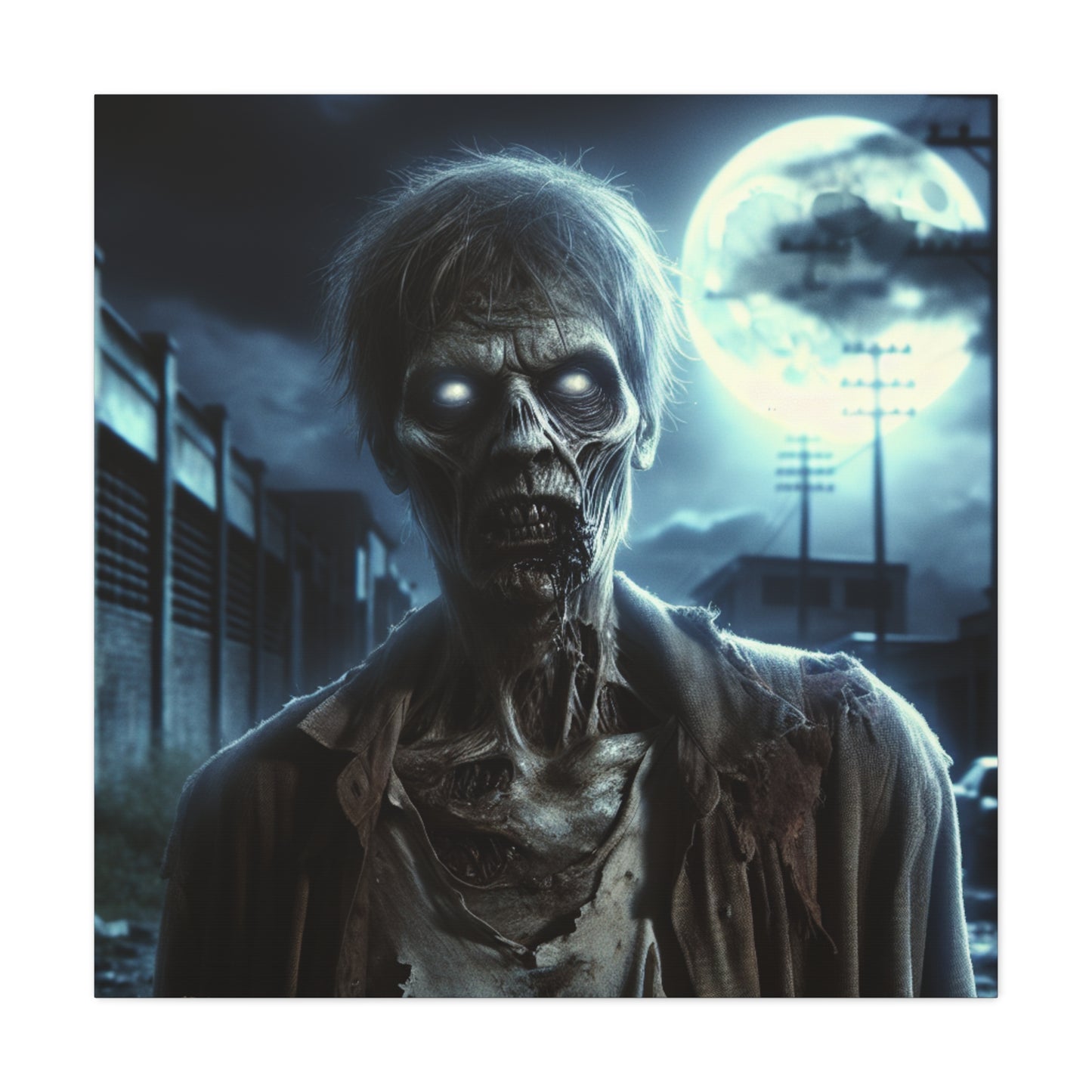 Zombie Wall Art Canvas - Spooky Home Decor
