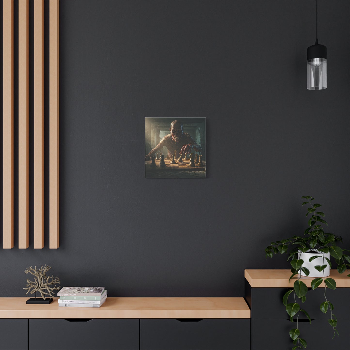 Zombie Chess Matte Canvas Wall Art for Horror Lovers