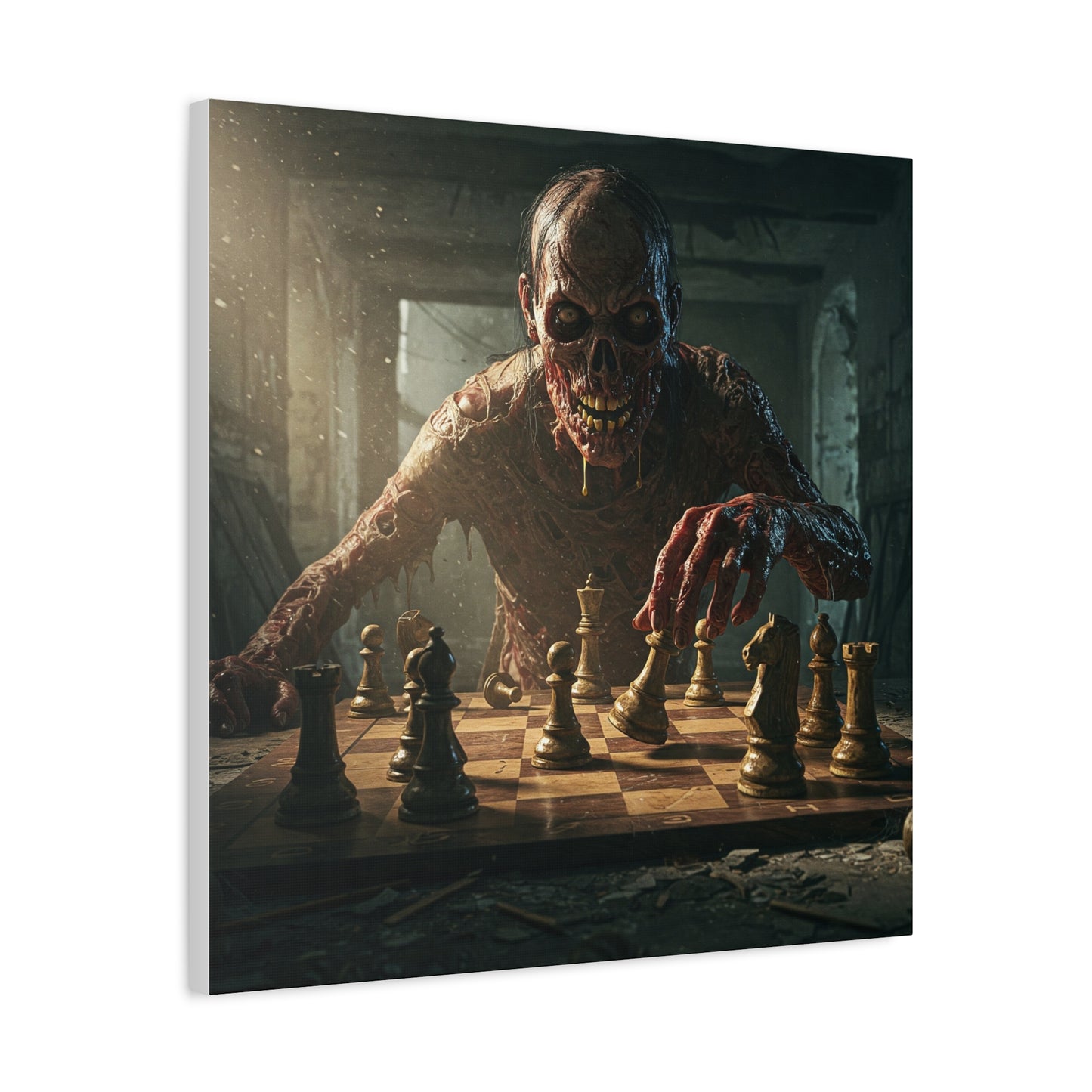 Zombie Chess Matte Canvas Wall Art for Horror Lovers