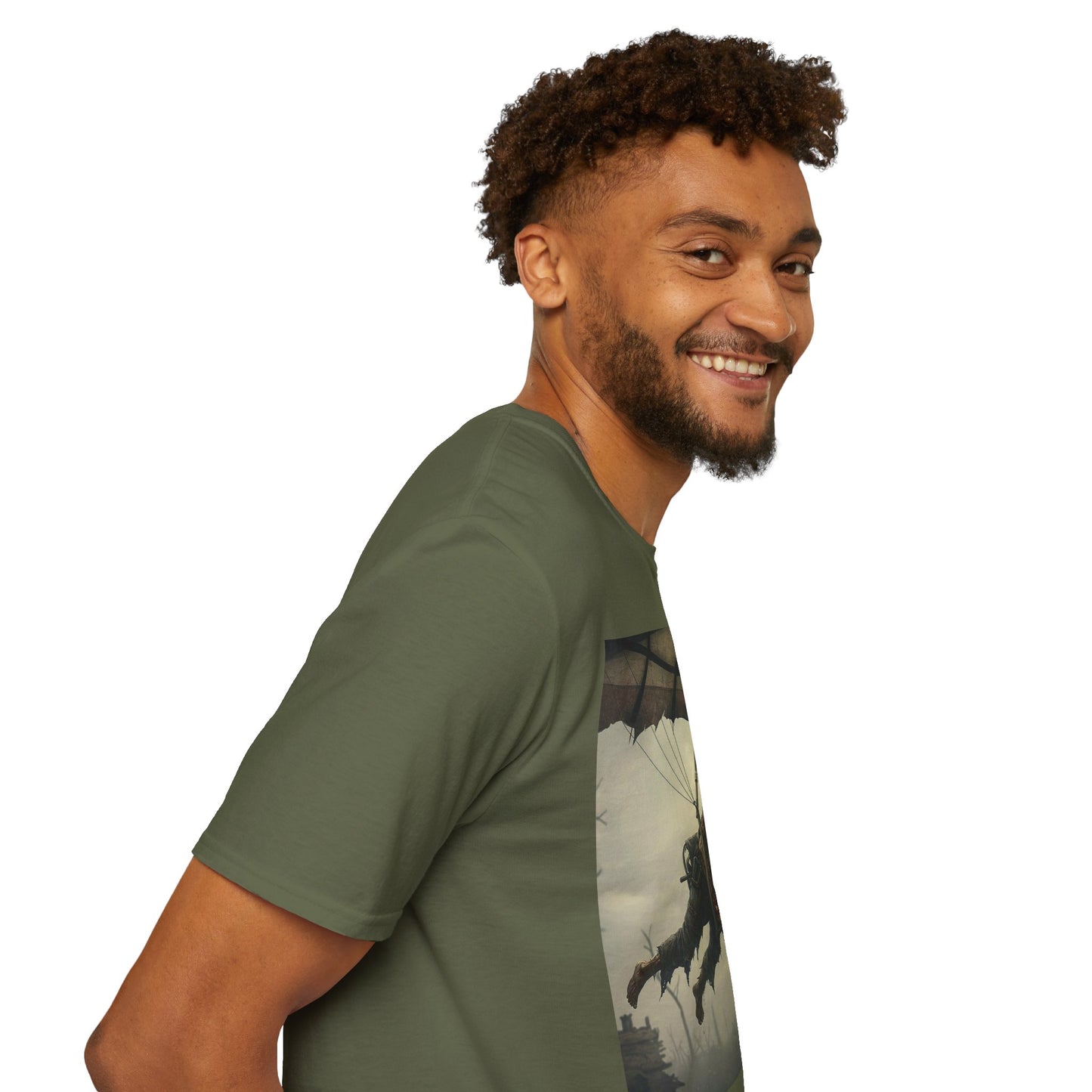 Zombie Parachute Unisex Softstyle T-Shirt - Perfect for Halloween and Horror Fans
