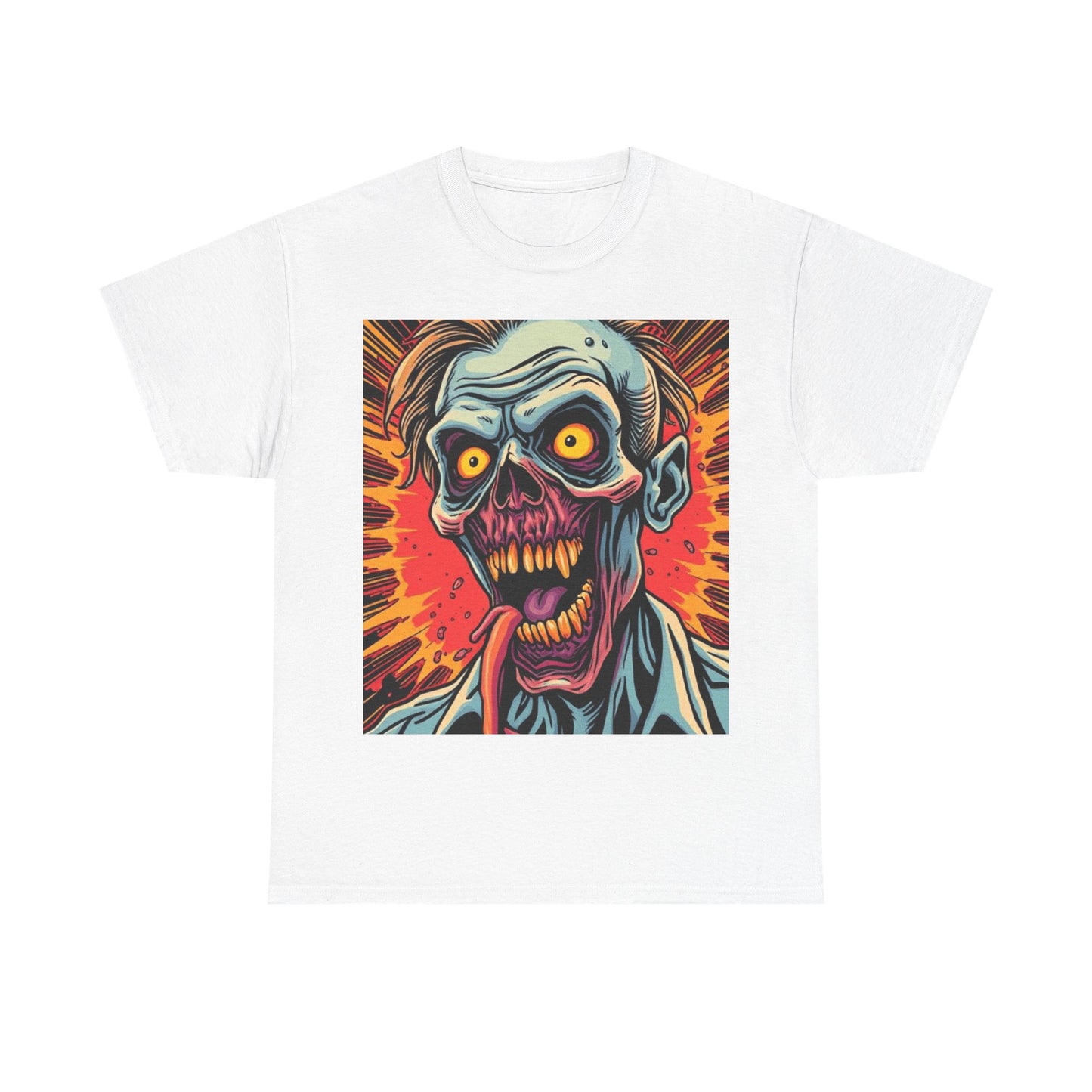 UK - Zombie Graphic Unisex Heavy Cotton Tee | Perfect for Halloween and Casual Wear