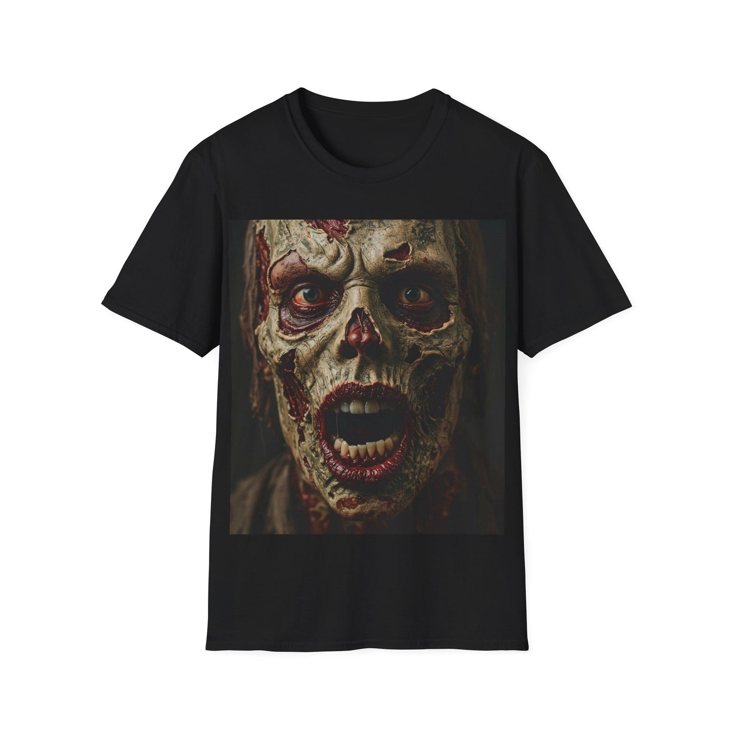 UK - Spooky Zombie Unisex Softstyle T-Shirt - Perfect for Halloween & Horror Fans