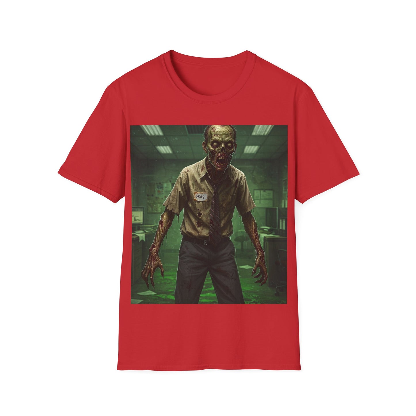 UK - Zombie Office Horror Unisex Softstyle T-Shirt