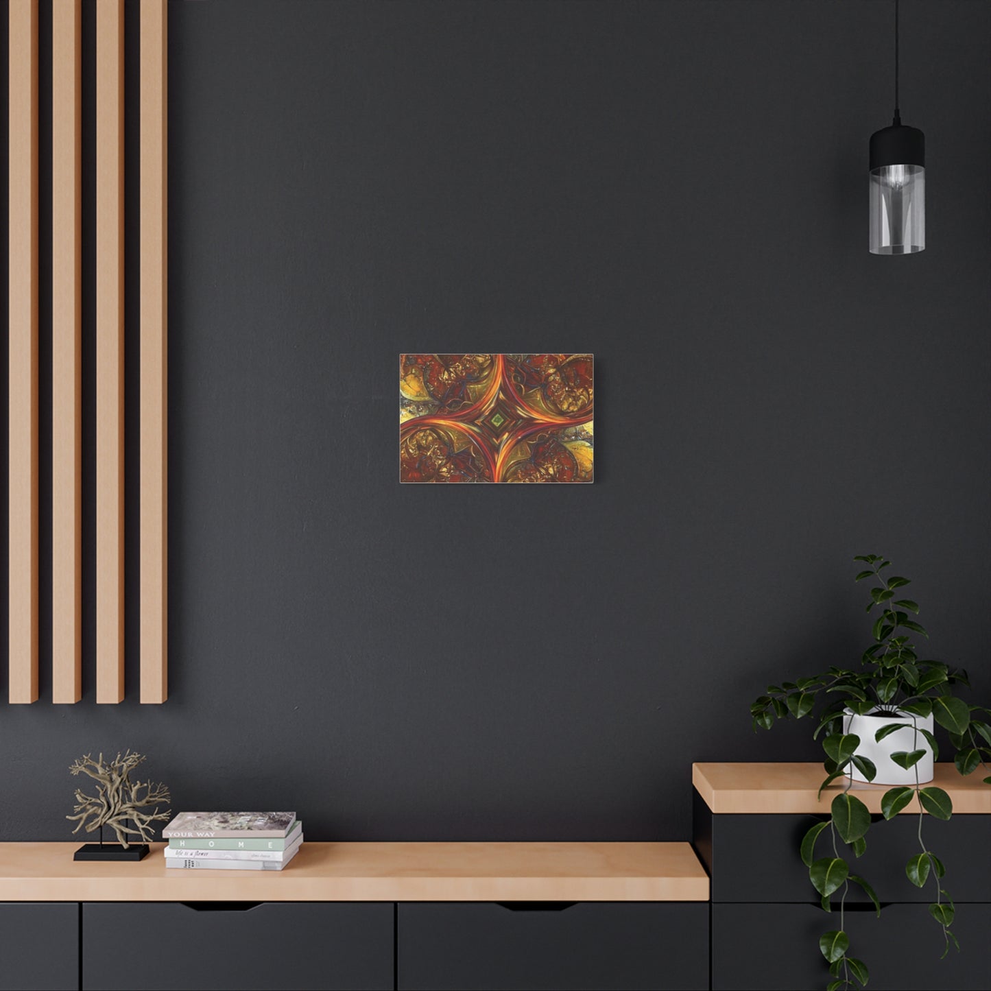 Abstract Art Matte Canvas Wall Decor - Vibrant Fractal Design, Colorful Home Accent