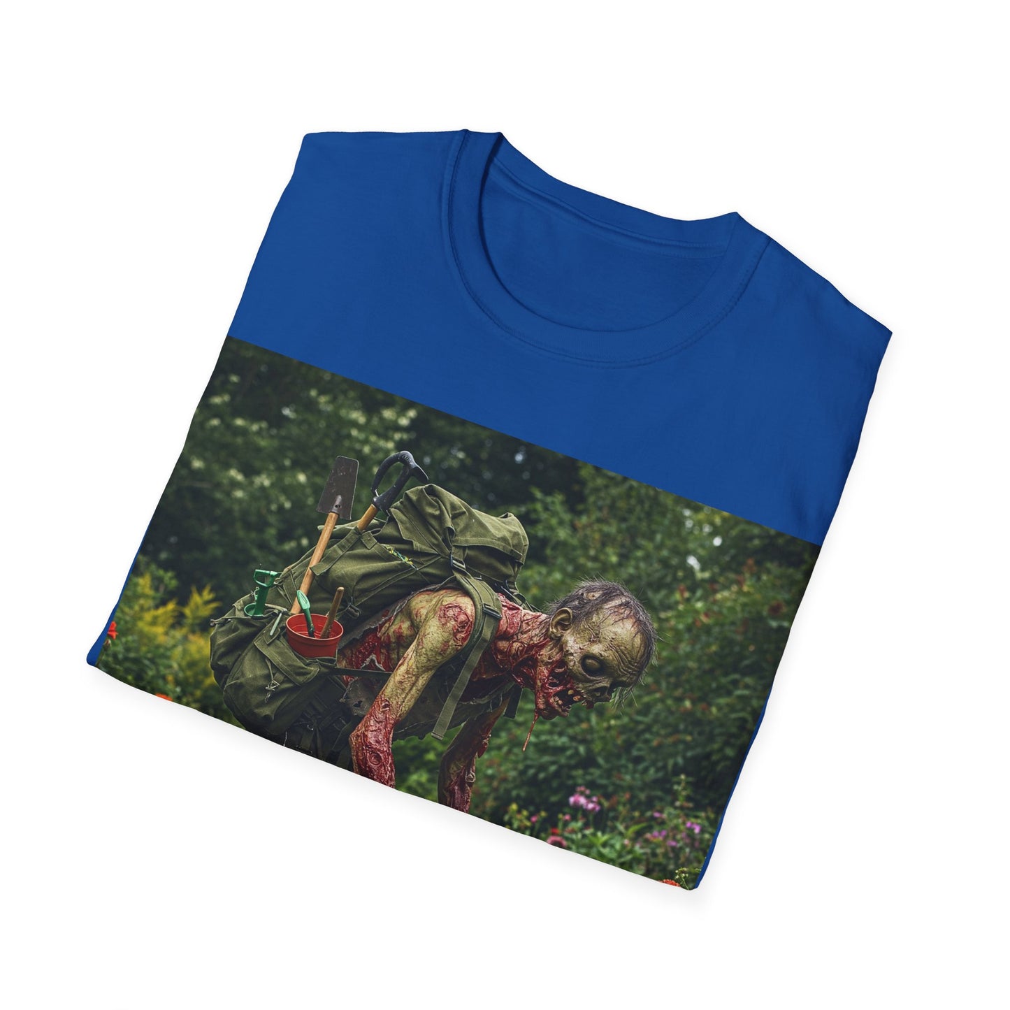 UK - Garden Zombie Unisex Softstyle T-Shirt - Perfect for Halloween and Horror Fans