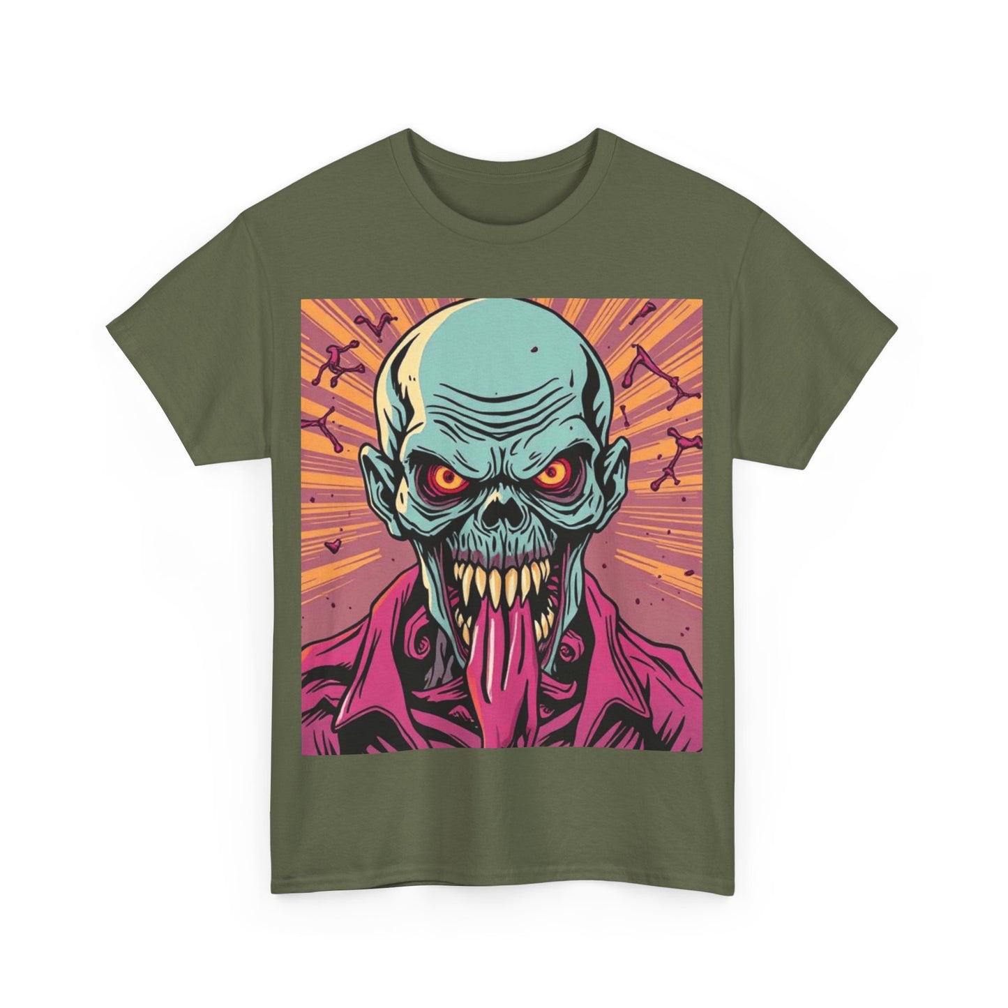 UK - Unisex Heavy Cotton Tee - Retro Skull Graphic Tee