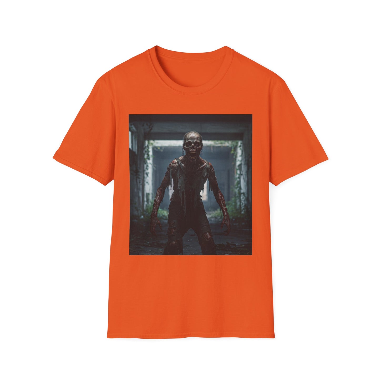 Apocalyptic Portrait Tee, bold, decaying zombie graphic