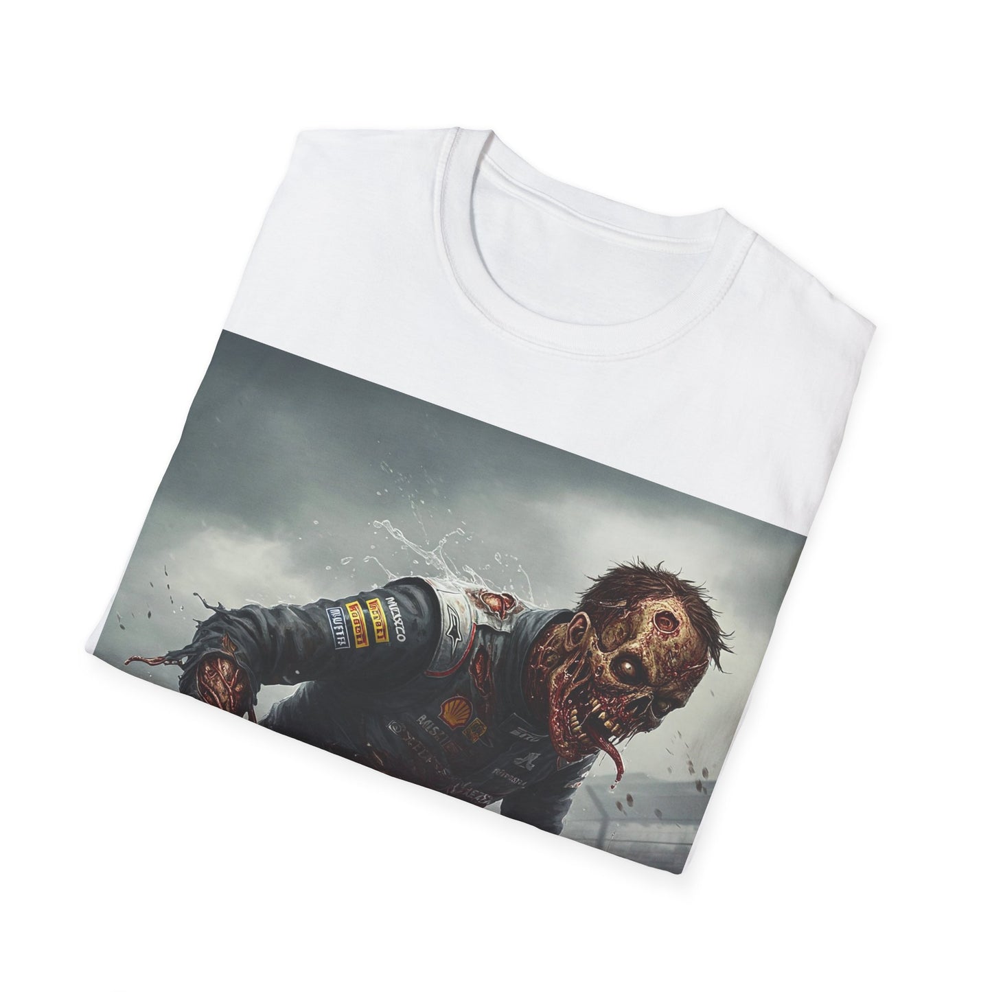 UK - Zombie Racing Unisex Softstyle T-Shirt - Horror Meets Motorsport