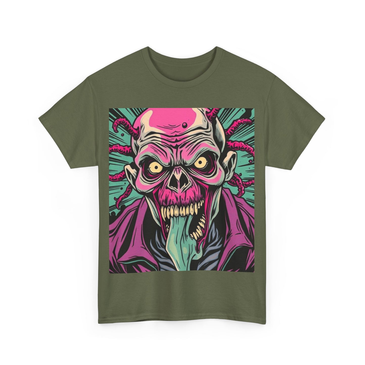UK - Unisex Heavy Cotton Tee - Bold Graphic Zombie Design