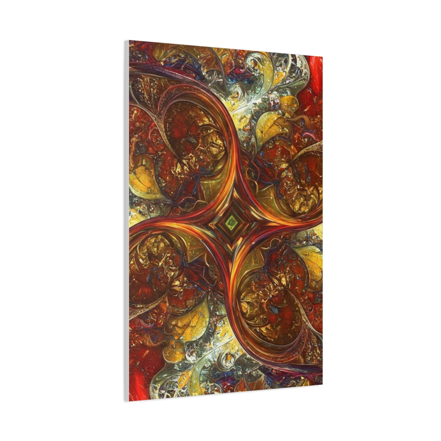 Abstract Art Matte Canvas Wall Decor - Vibrant Fractal Design, Colorful Home Accent