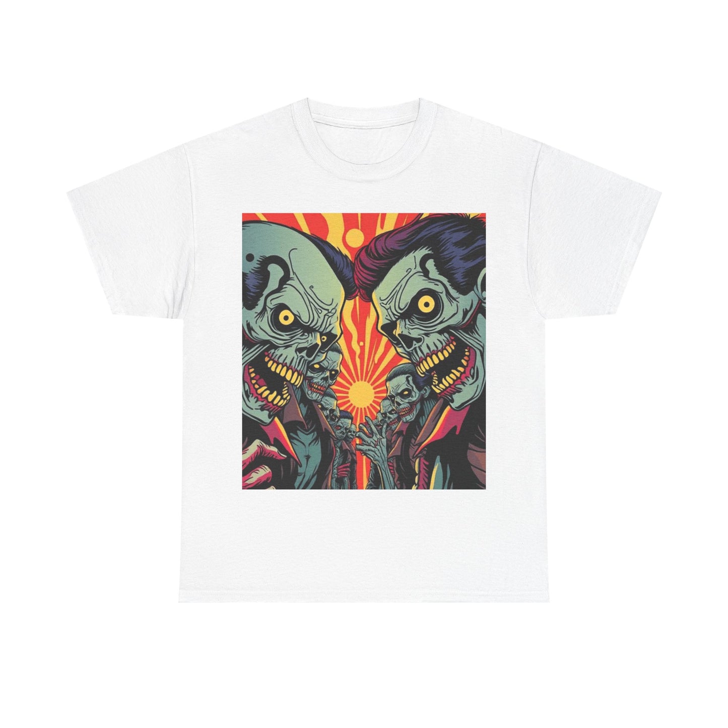 UK - Retro Zombie Clash Unisex Heavy Cotton Tee