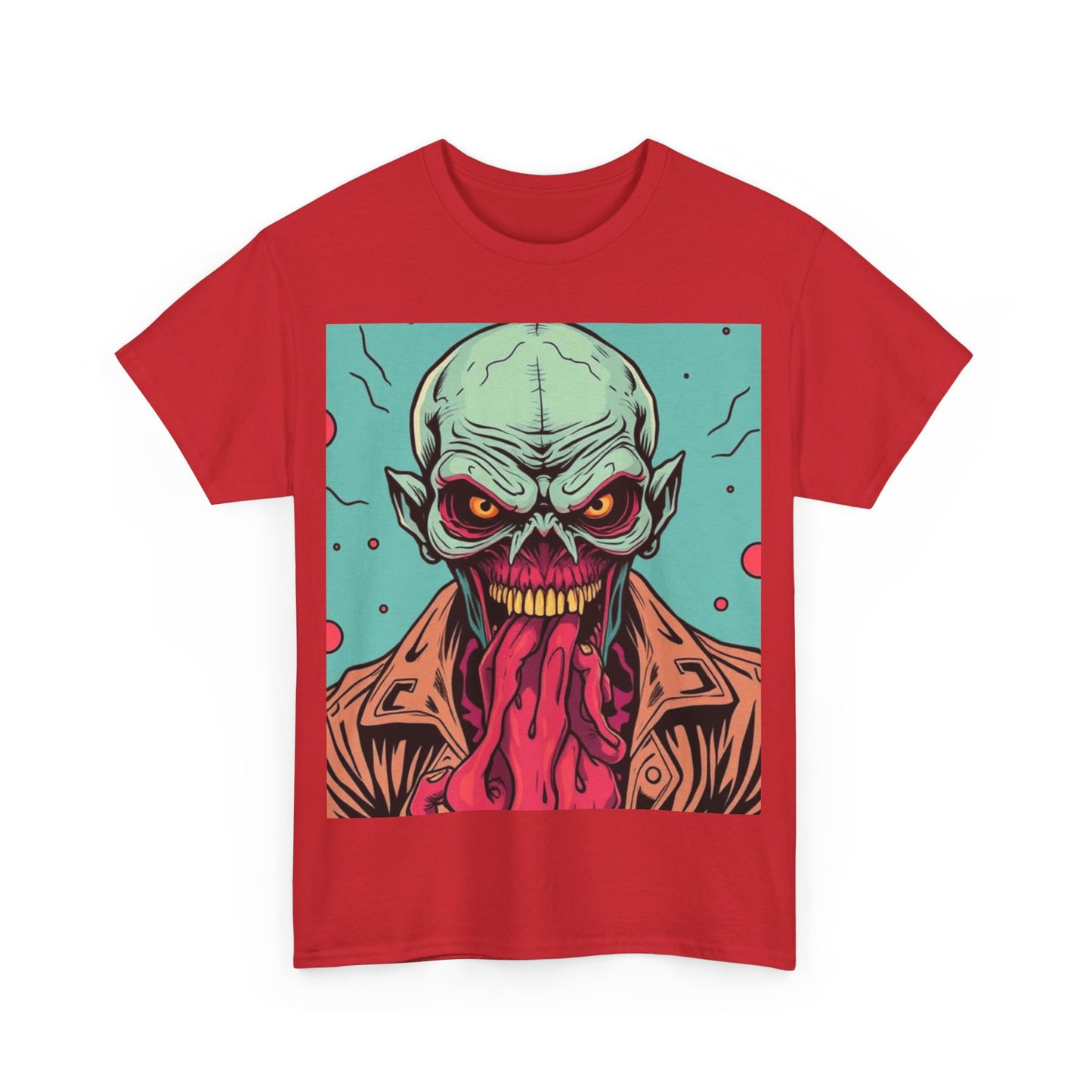 UK - Unisex Heavy Cotton Tee - Retro Zombie Graphic Tee