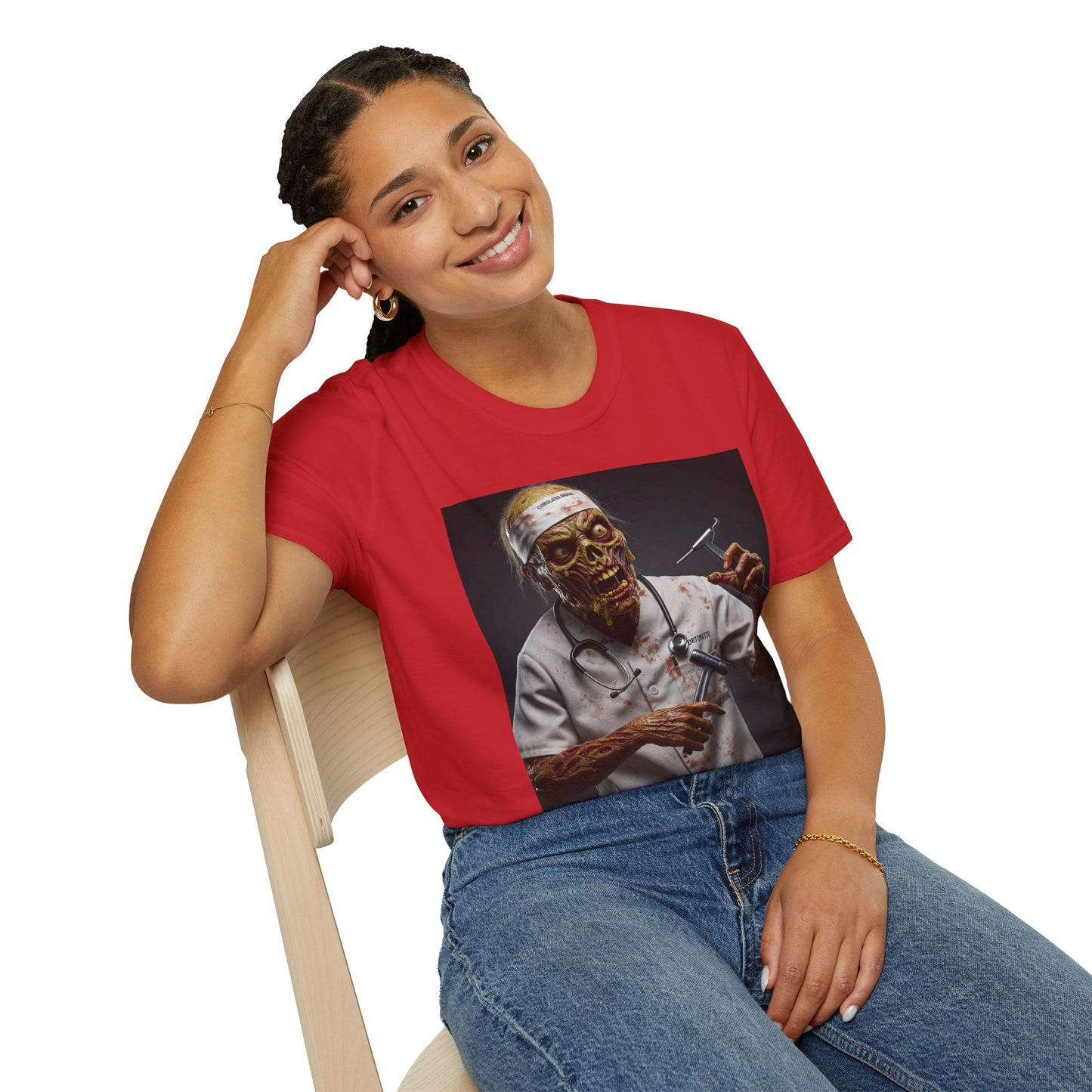 Zombie Doctor Unisex Softstyle T-Shirt - Perfect for Halloween & Horror Fans