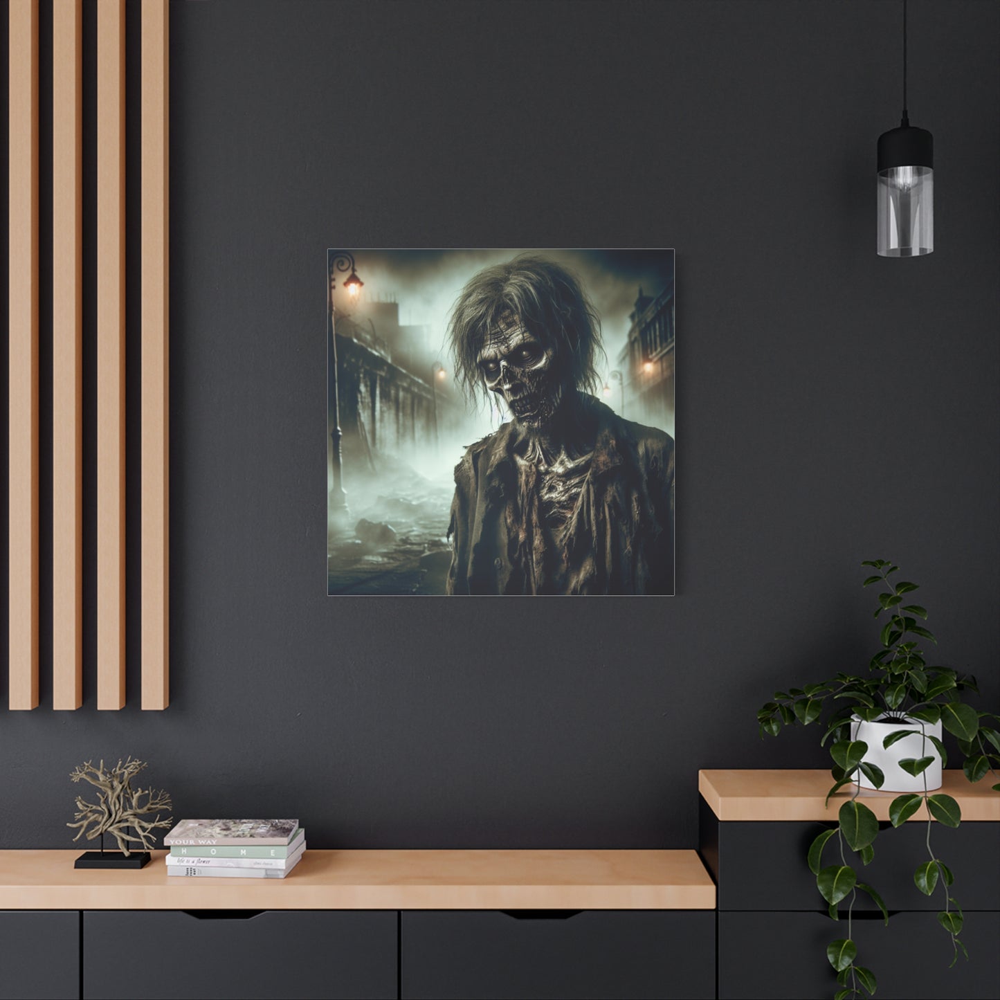 Zombie Portrait Matte Canvas Wall Art