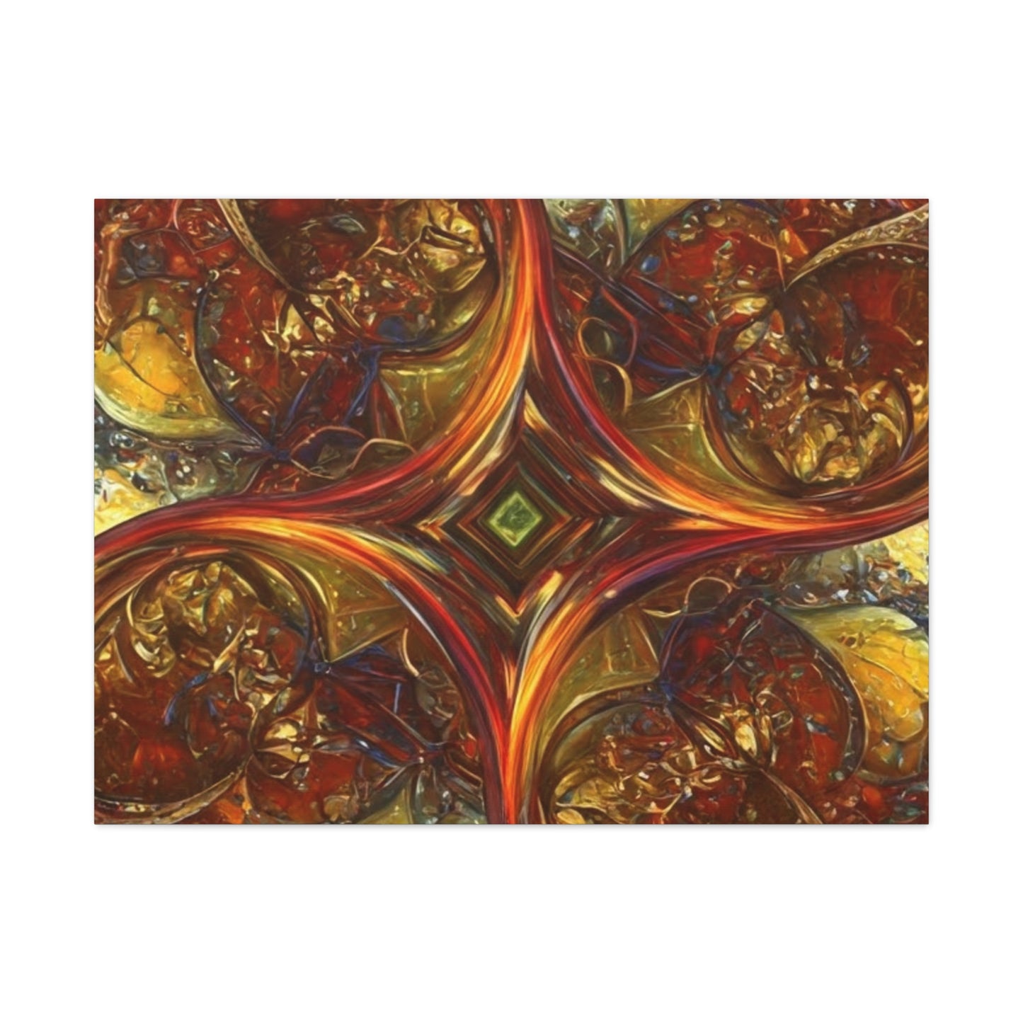 Abstract Art Matte Canvas Wall Decor - Vibrant Fractal Design, Colorful Home Accent