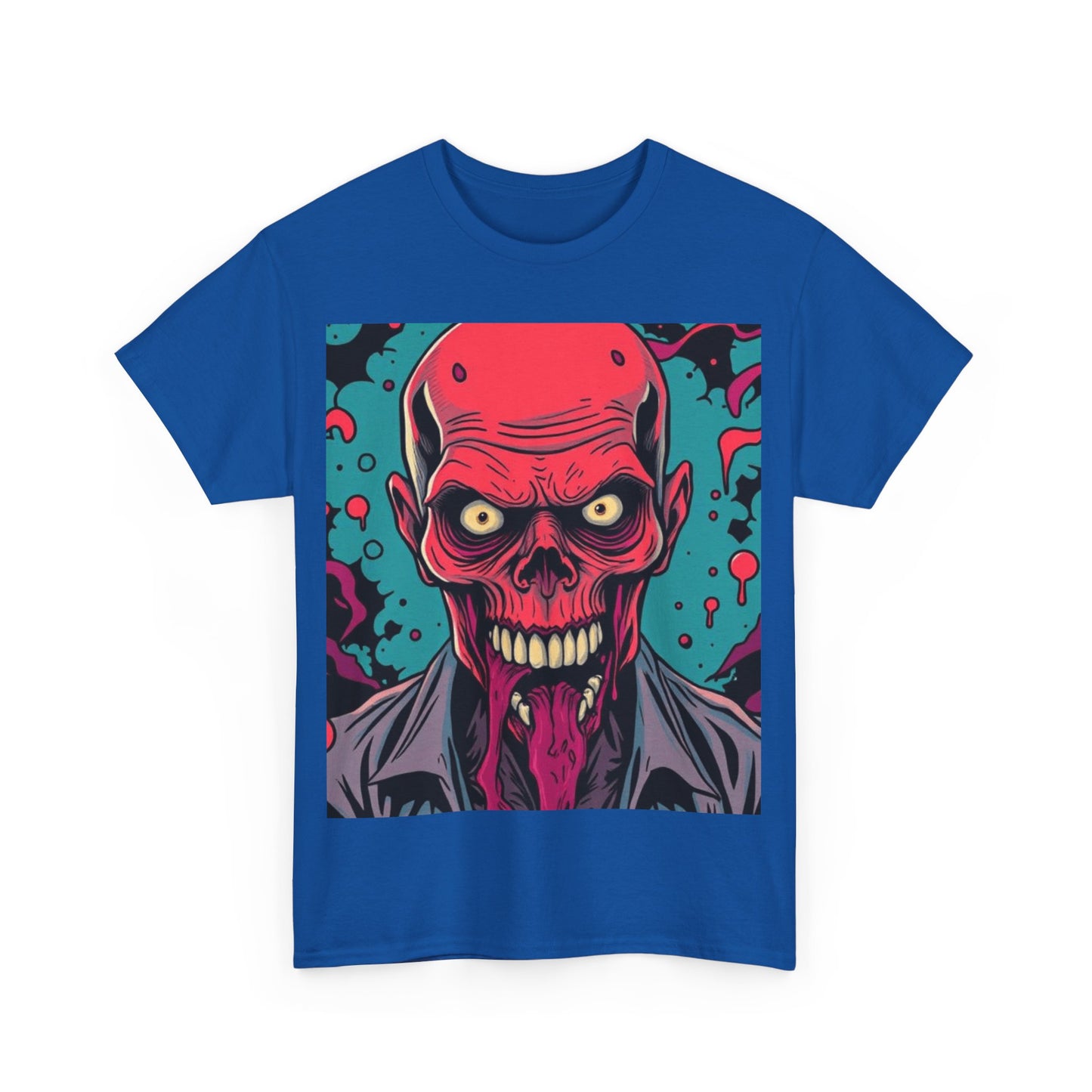 UK - Vintage Skull Graphic Unisex Heavy Cotton Tee - Perfect for Halloween and Casual Wear