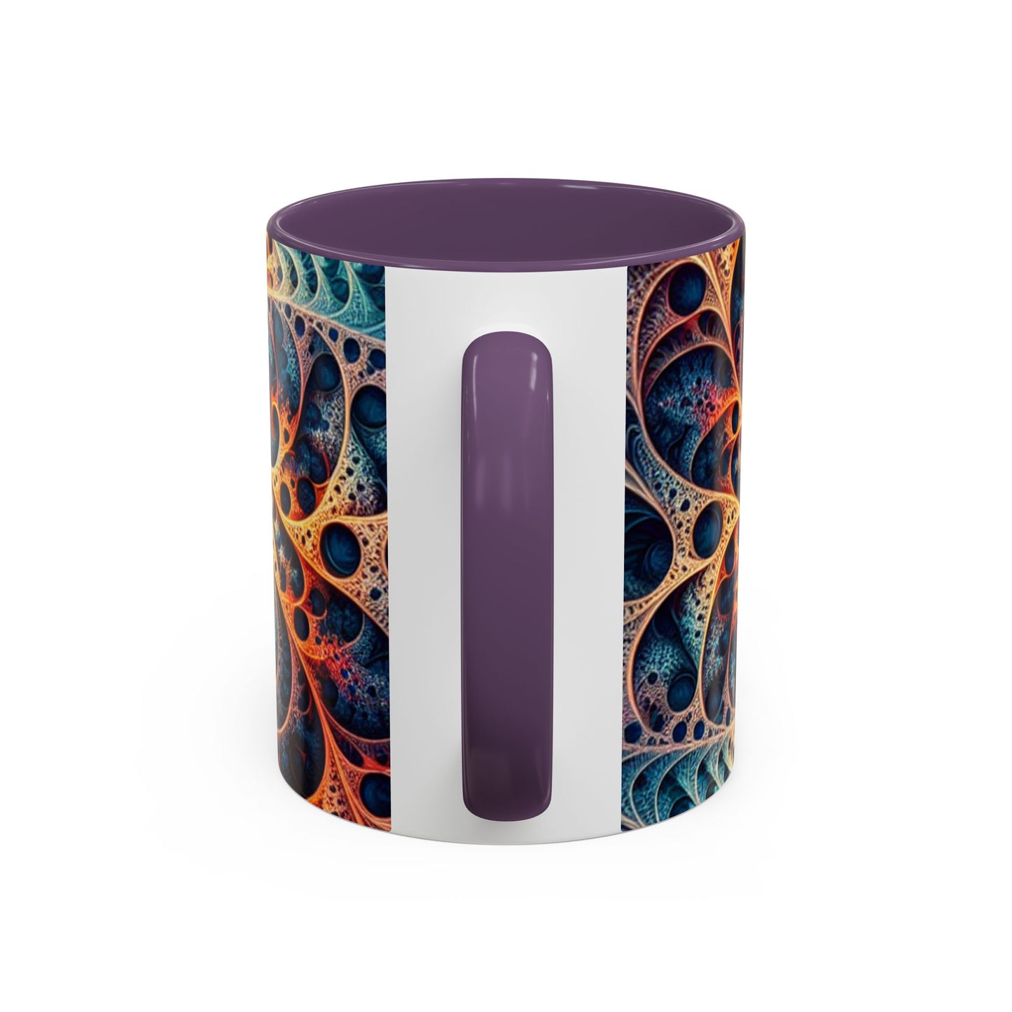 Colorful Swirl Accent Coffee Mug - 11oz & 15oz Ceramic Cup for Coffee Lovers