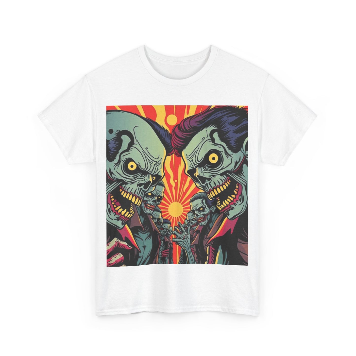 UK - Retro Zombie Clash Unisex Heavy Cotton Tee