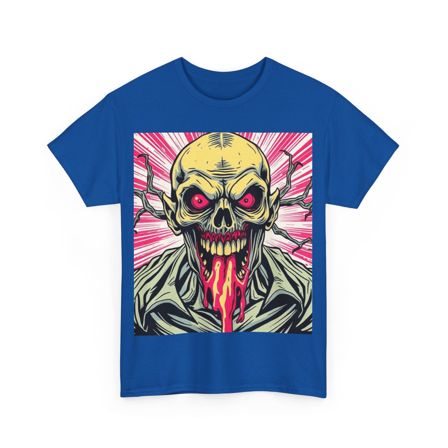 UK - Retro Skull Graphic Unisex Heavy Cotton Tee - Unique Halloween Tee