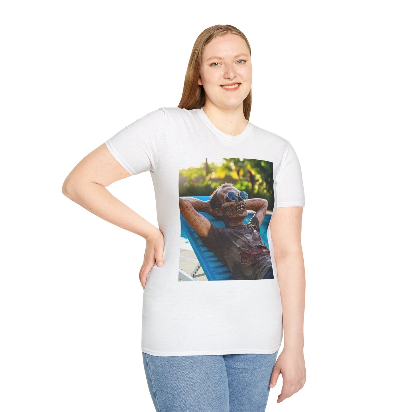 Chillin' Zombie Unisex Softstyle T-Shirt | Halloween Apparel