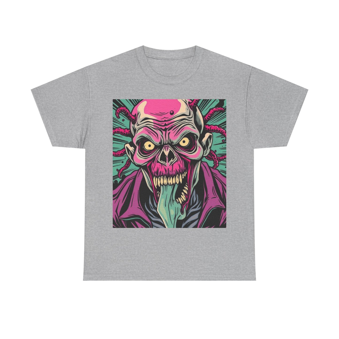 UK - Unisex Heavy Cotton Tee - Bold Graphic Zombie Design