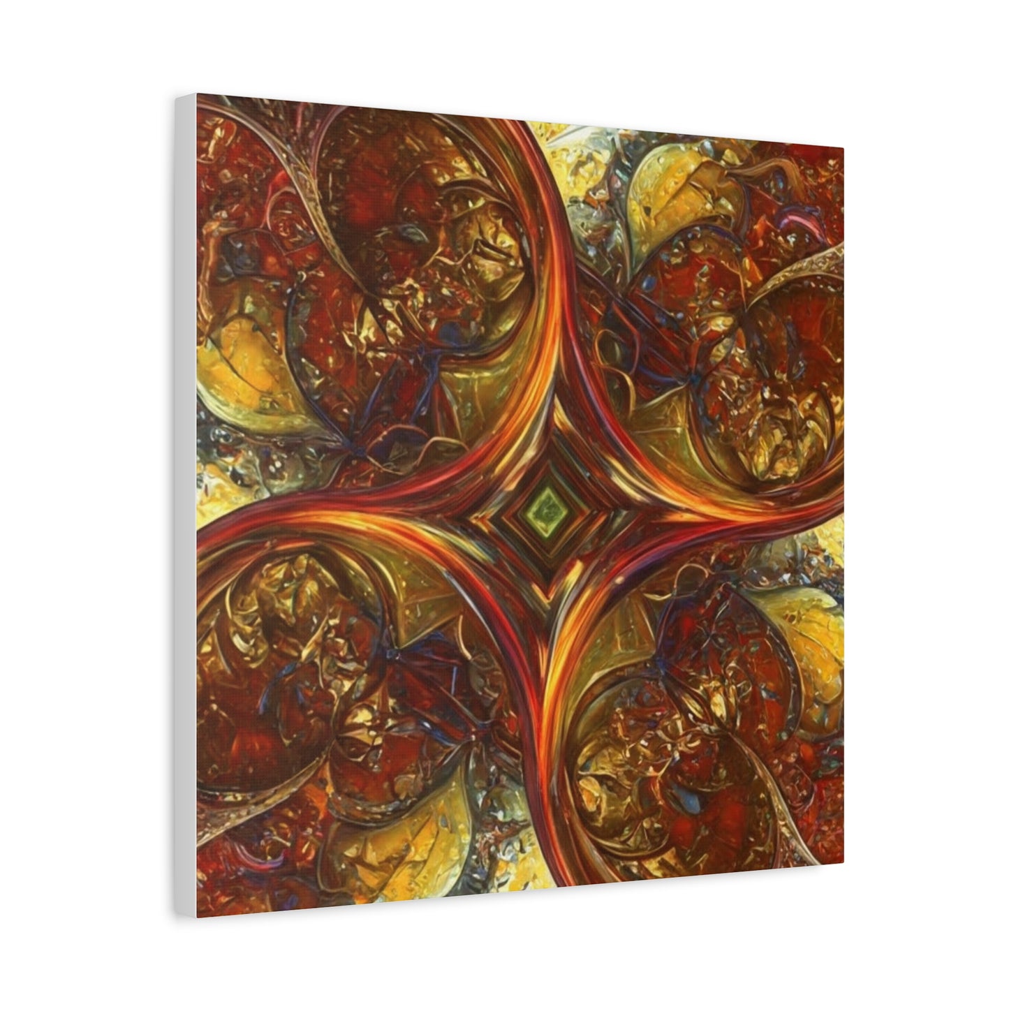 Abstract Art Matte Canvas Wall Decor - Vibrant Fractal Design, Colorful Home Accent