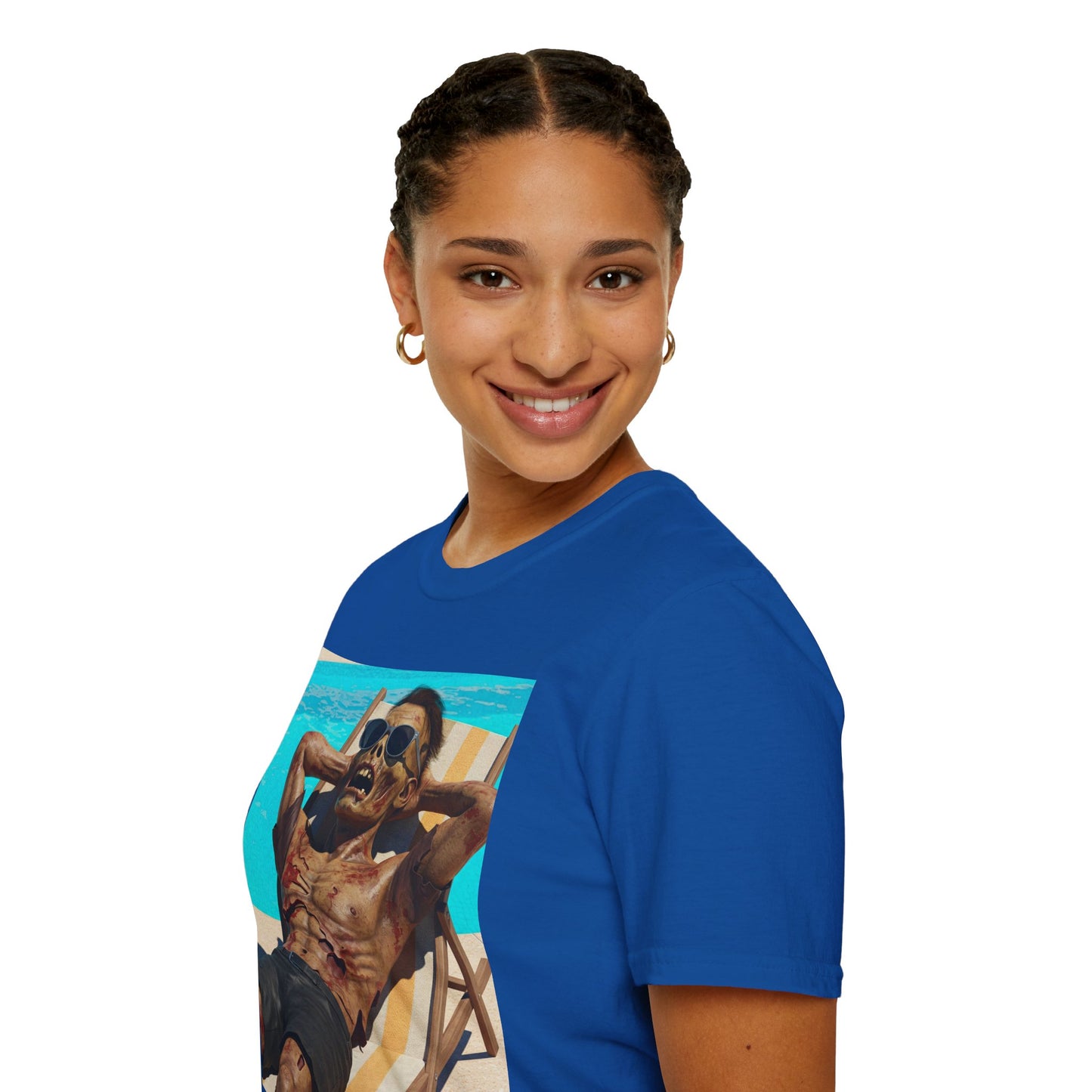 Zombie Relaxation Unisex Softstyle T-Shirt - Perfect for Halloween and Casual Outings